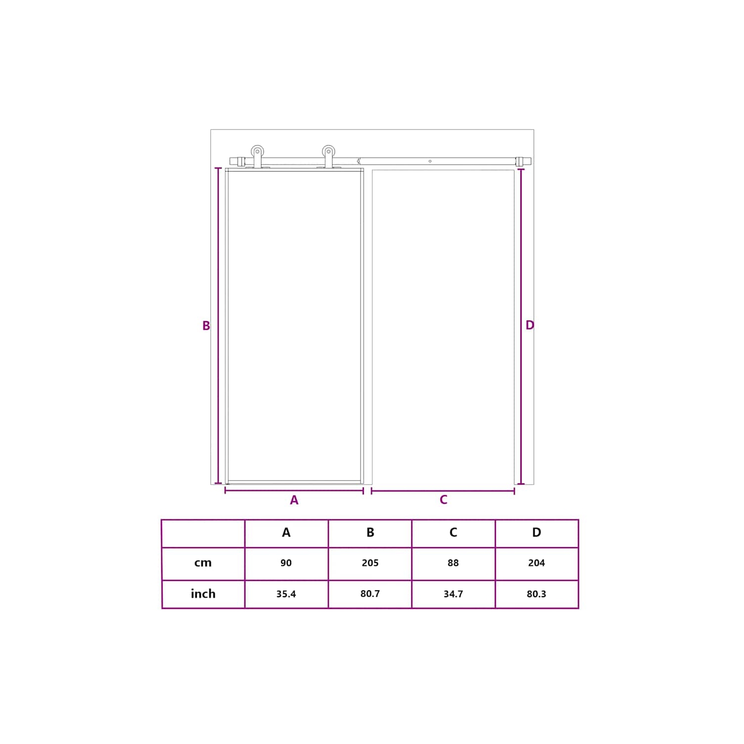 vidaXL Sliding Door ESG Glass and Aluminium 90x205 cm Black