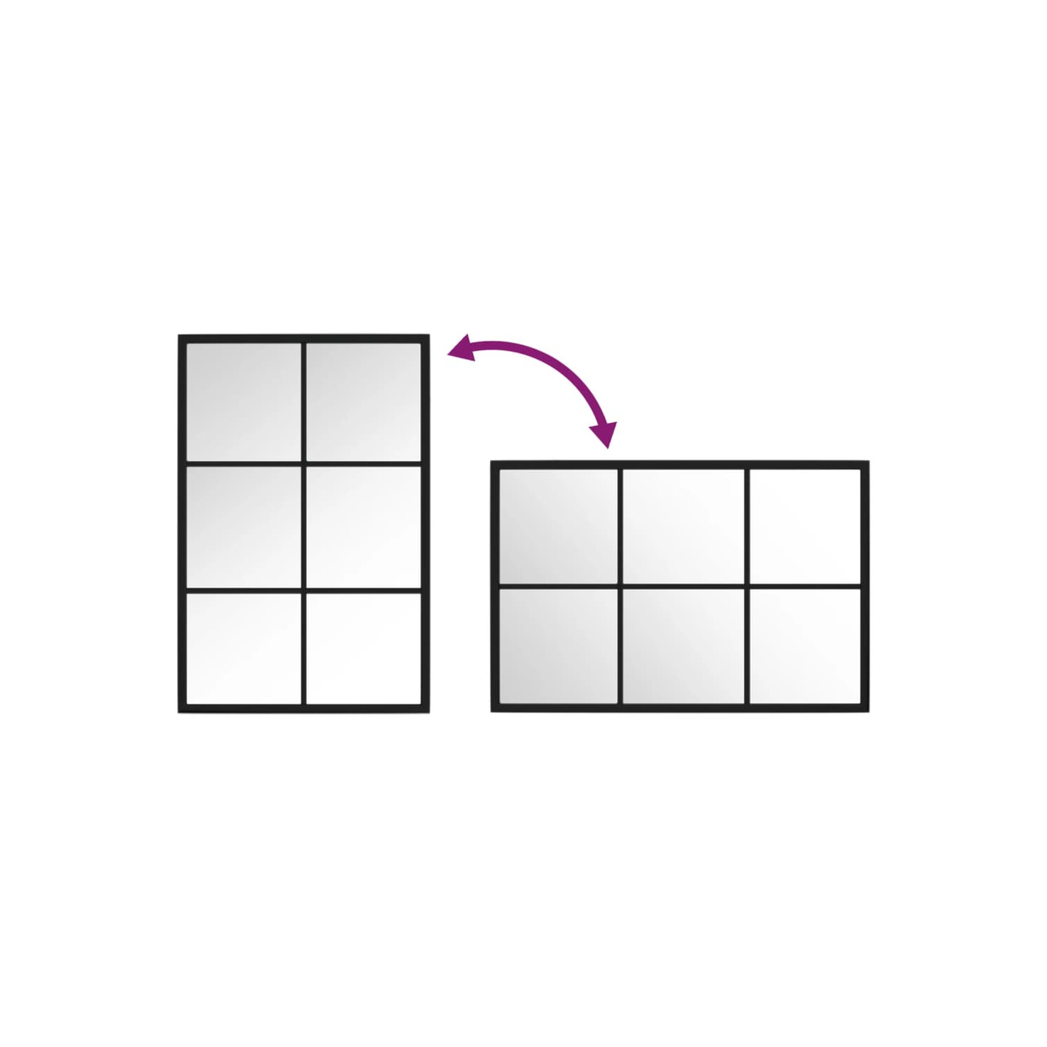 vidaXL Wall Mirror Black 60x40 cm Metal