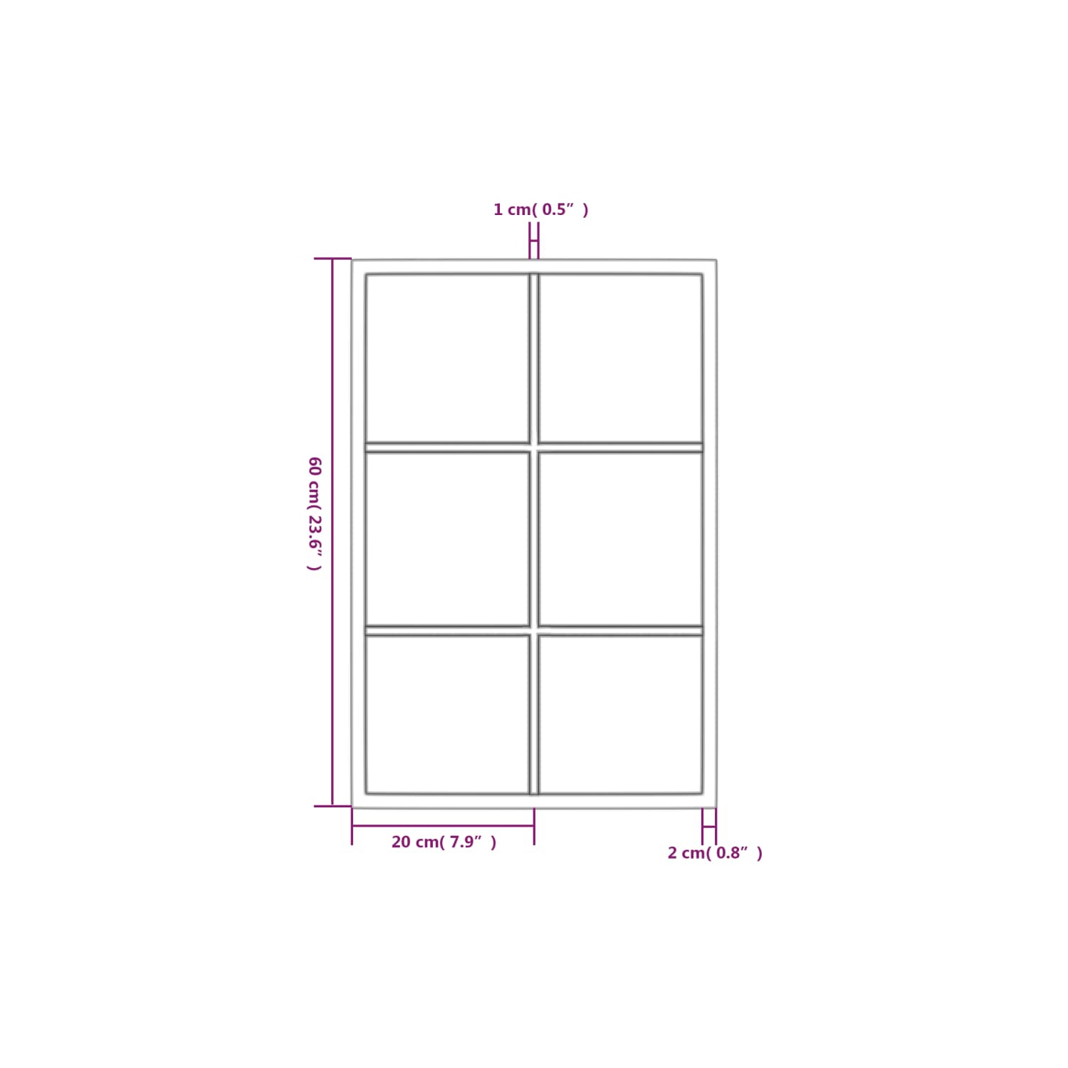 vidaXL Wall Mirror Black 60x40 cm Metal