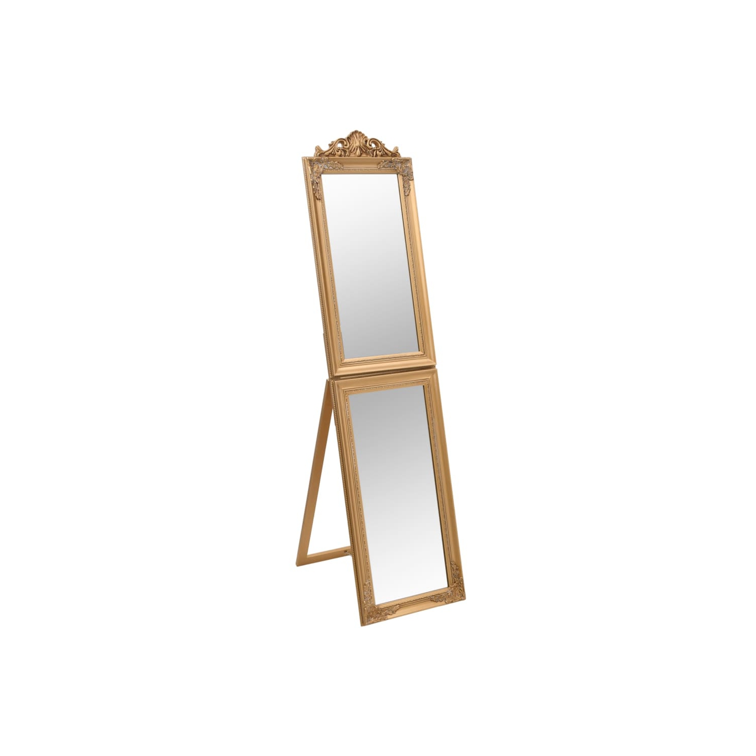 vidaXL Free-Standing Mirror Gold 50x200 cm