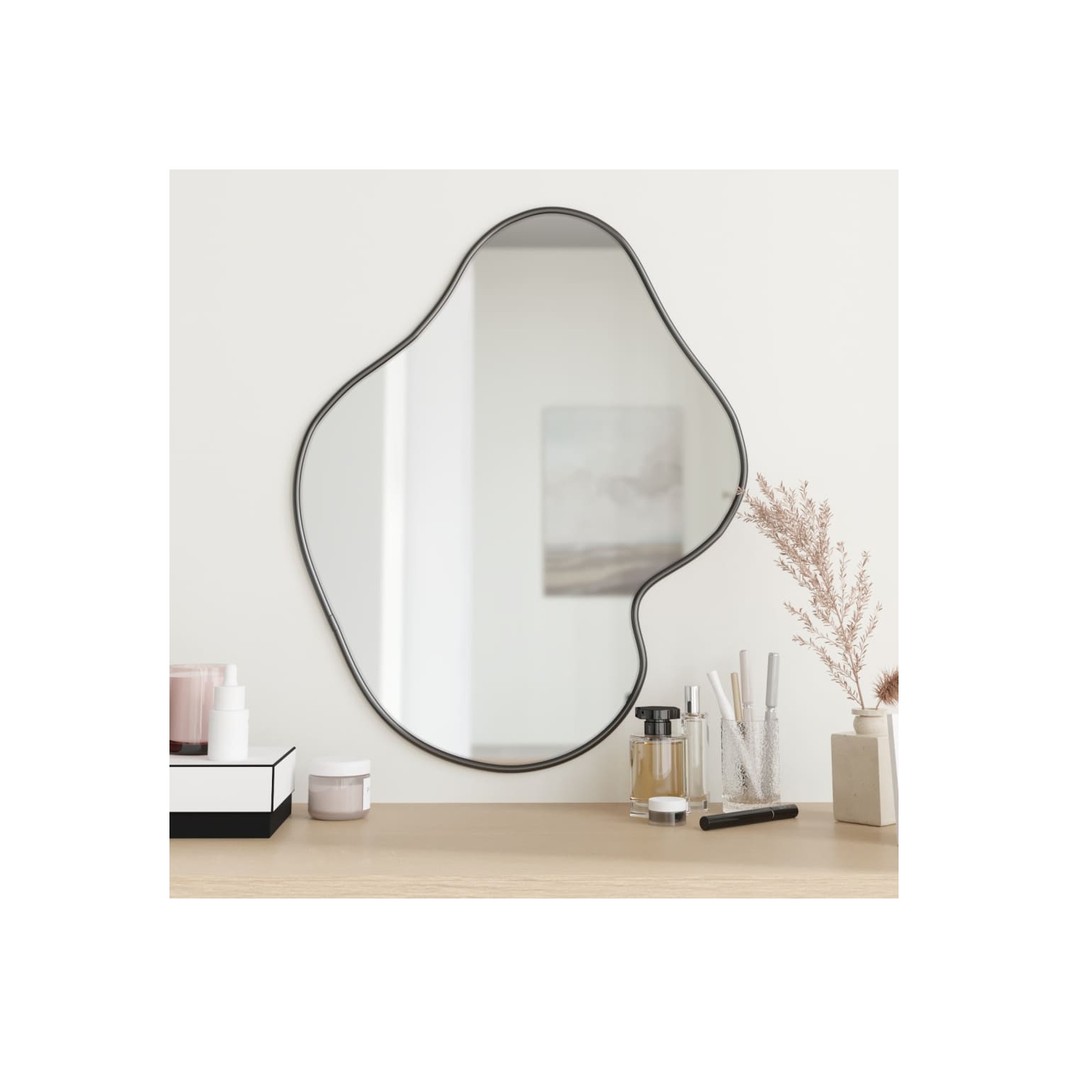vidaXL Wall Mirror Black 60x50 cm