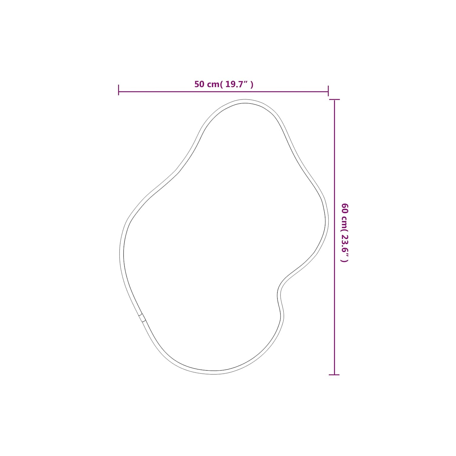 vidaXL Wall Mirror Black 60x50 cm