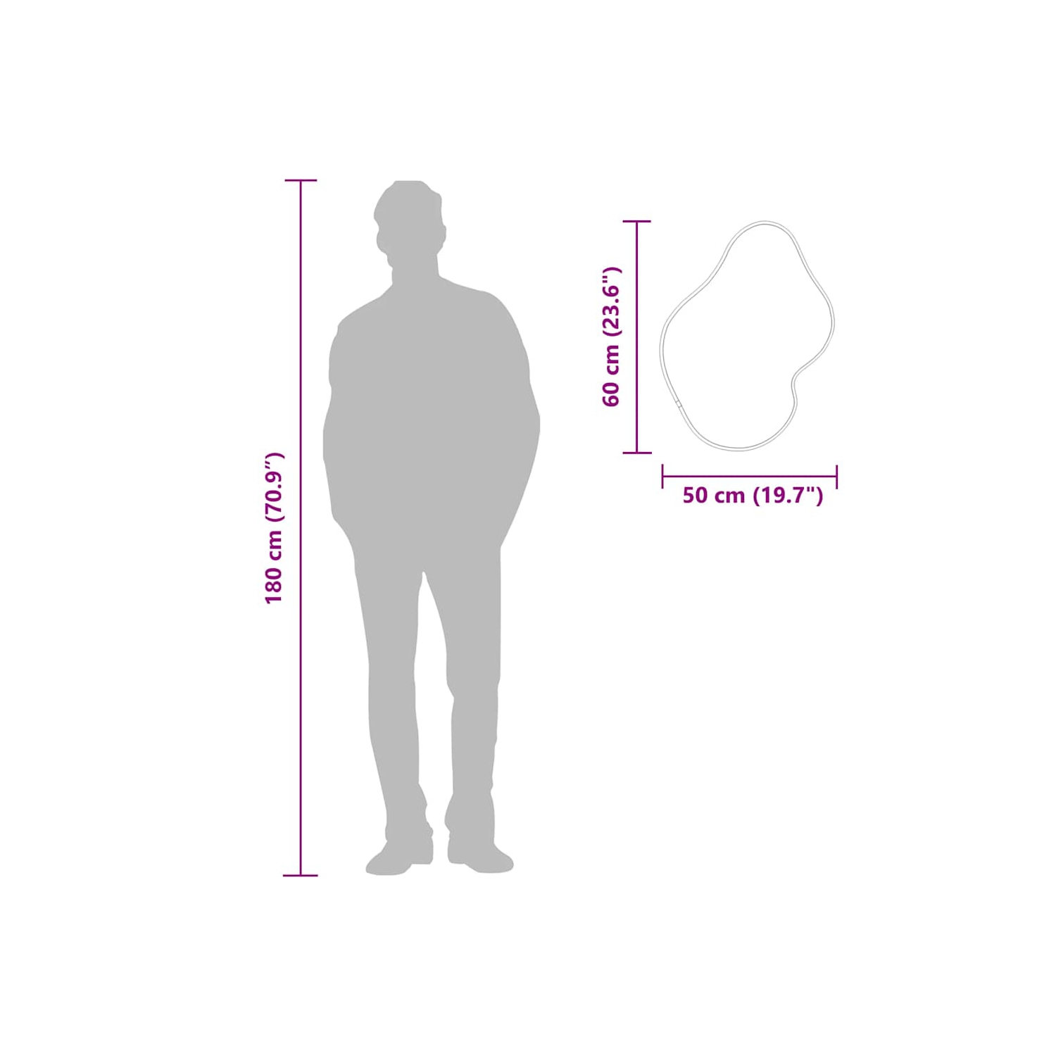 vidaXL Wall Mirror Black 60x50 cm