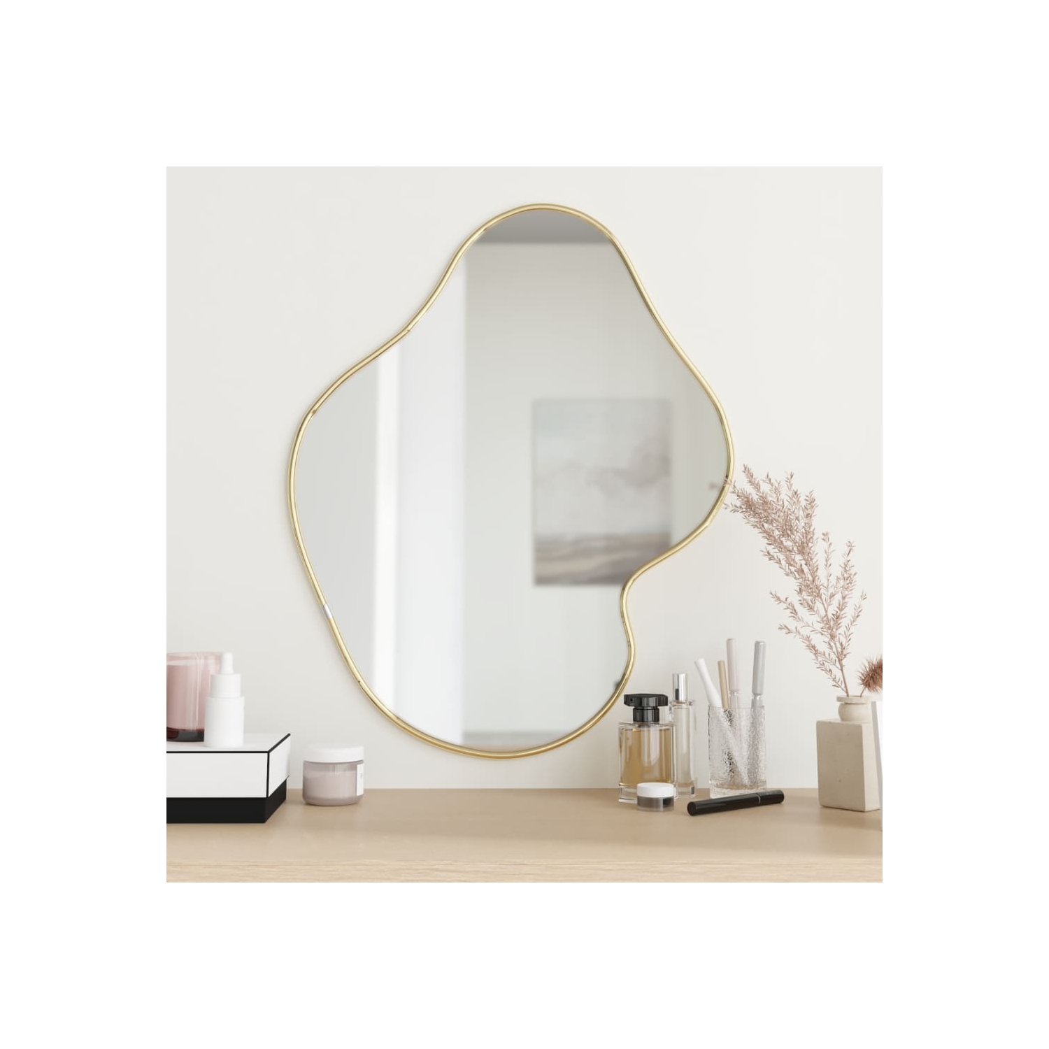 vidaXL Wall Mirror Gold 60x50 cm