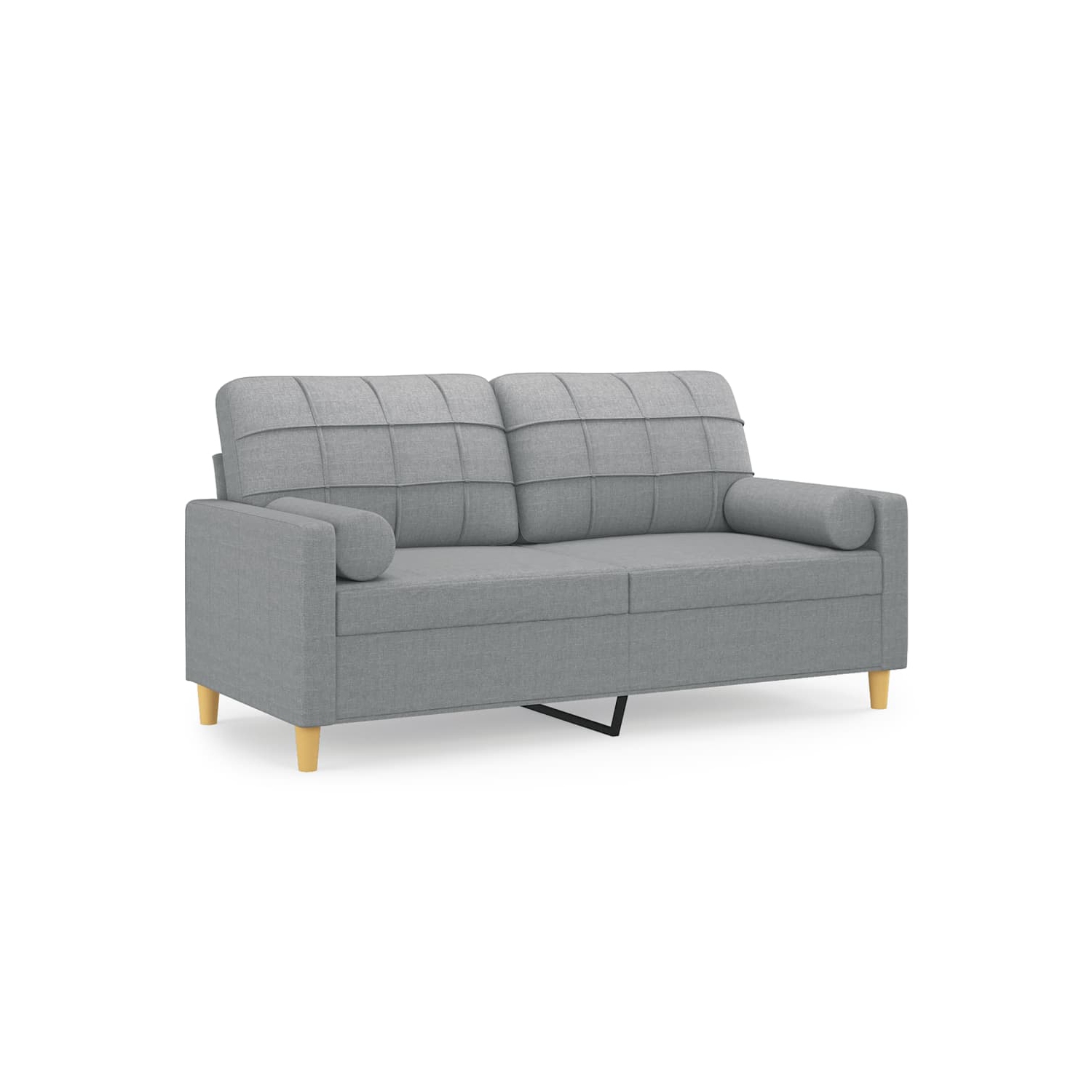 vidaXL 2-Seater Sofa with Throw Pillows Light Grey 140 cm Fabric