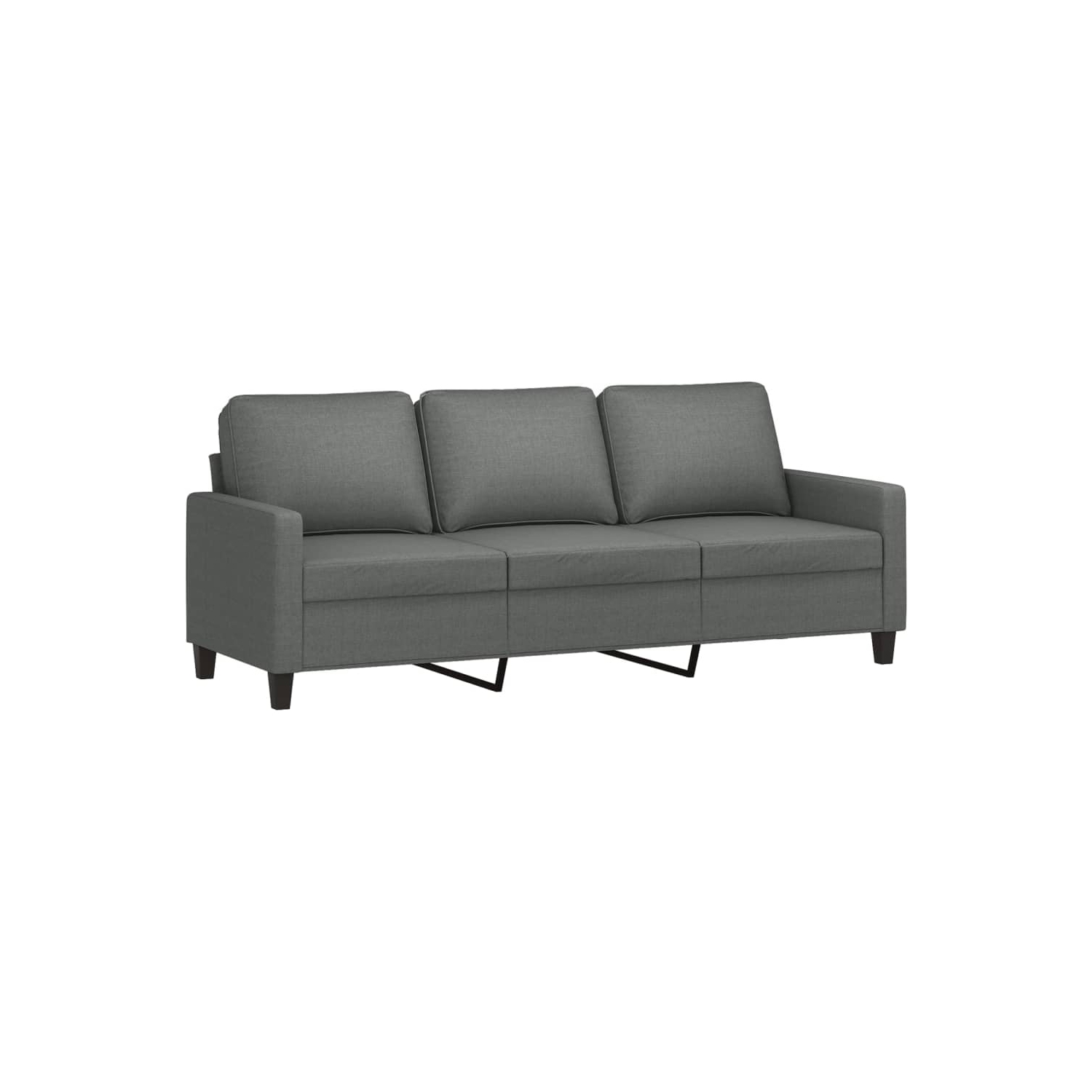 vidaXL 3 Piece Sofa Set with Cushions Dark Grey Fabric