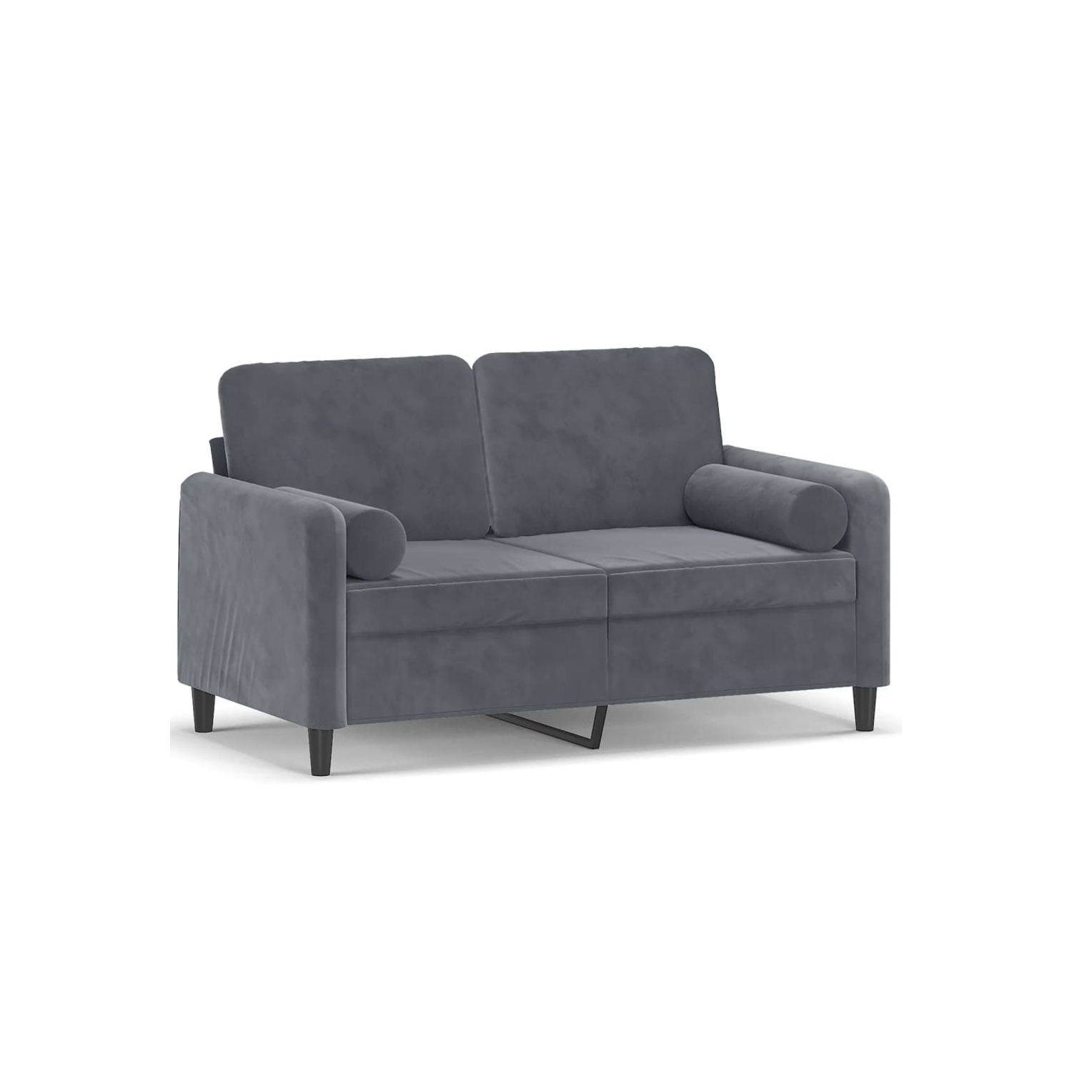 vidaXL 2-Seater Sofa with Throw Pillows Dark Grey 120 cm Velvet