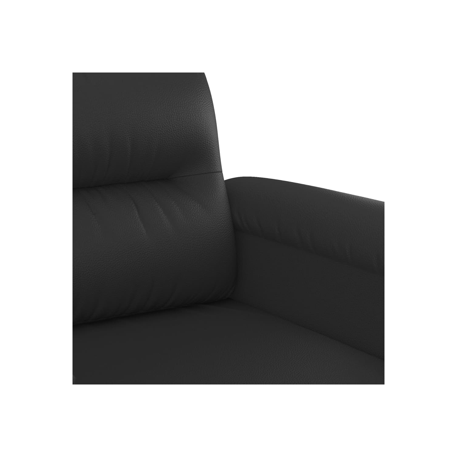 vidaXL 3 Piece Sofa Set with Pillows Black Faux Leather