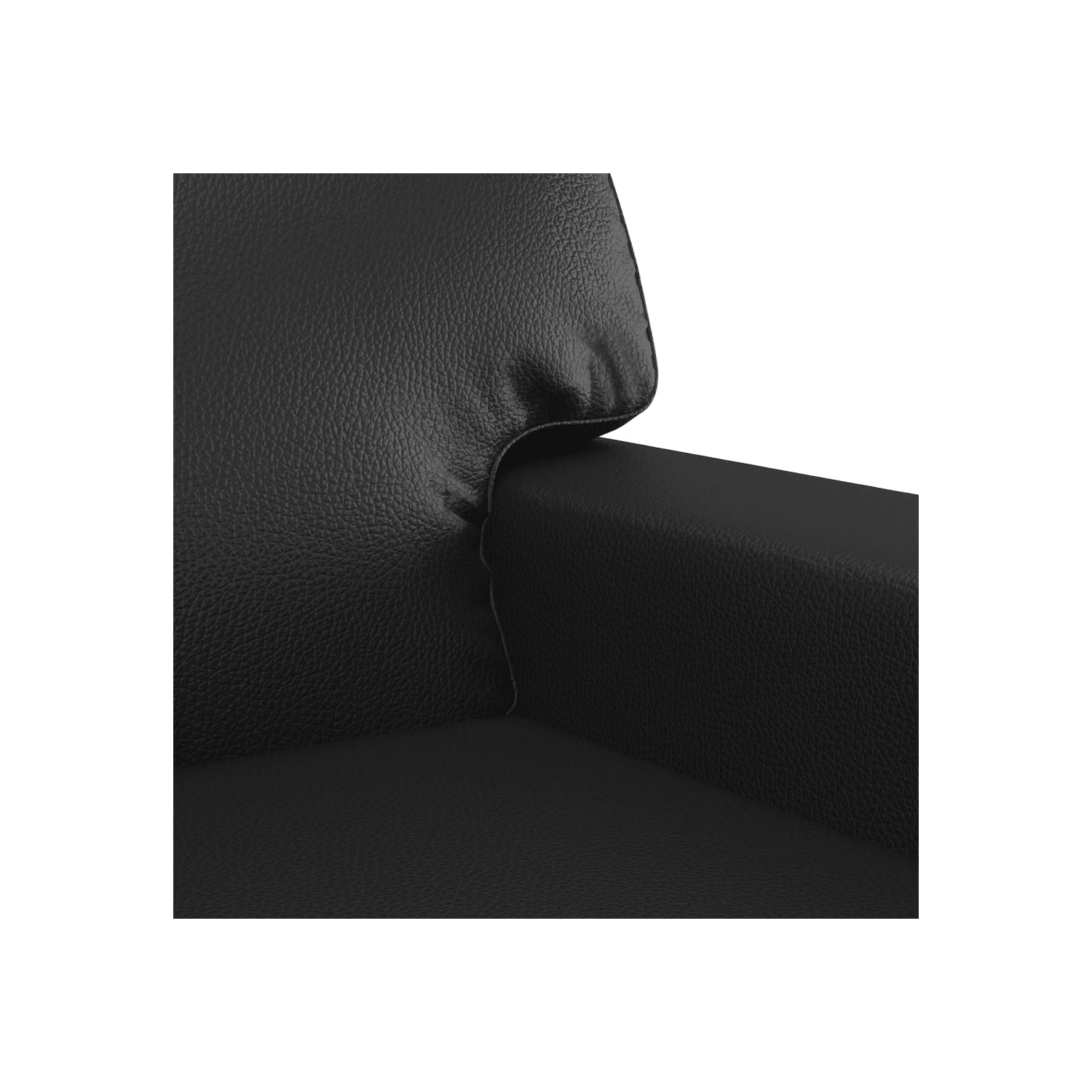 vidaXL 2 Piece Sofa Set with Pillows Black Faux Leather