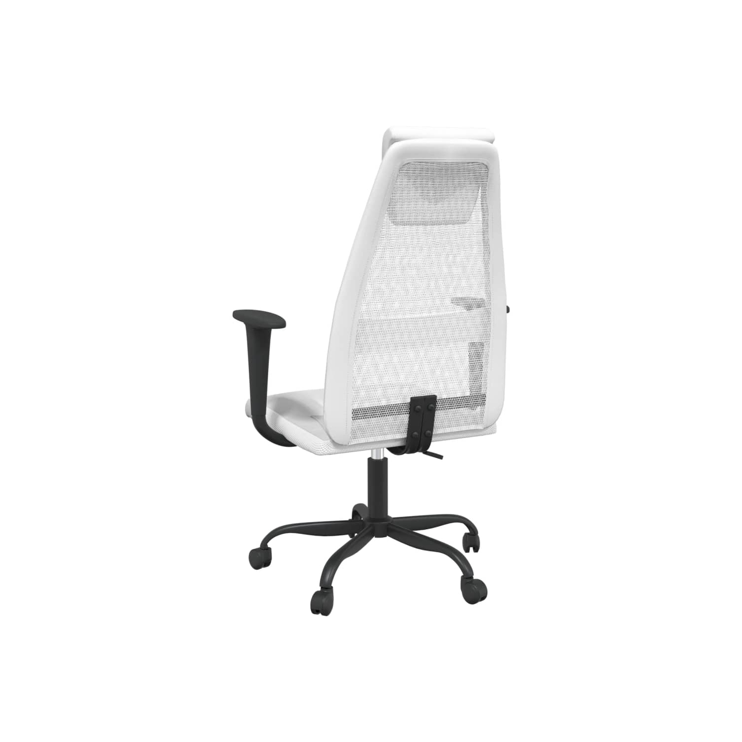 Fauteuil de bureau en tissu maillé blanc et en similicuir vidaXL