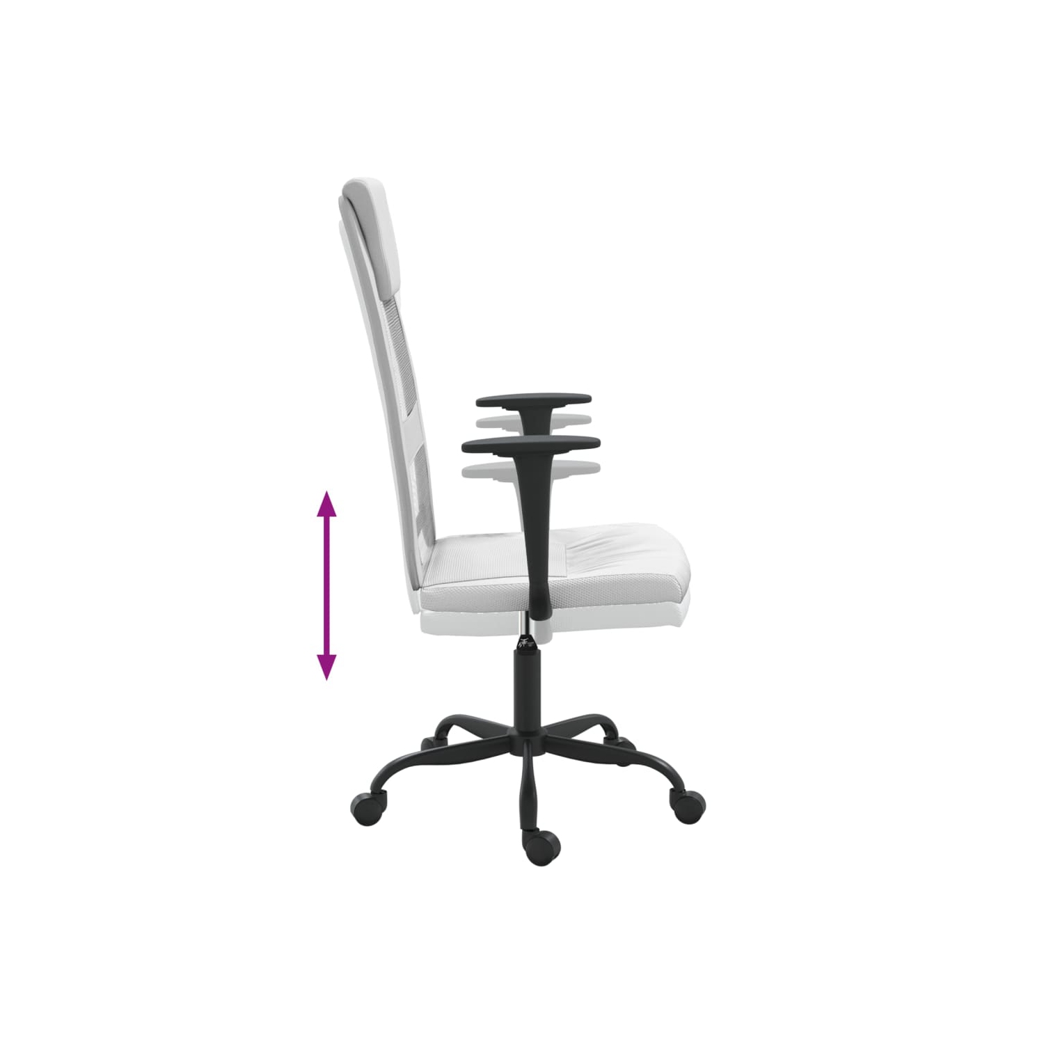 Fauteuil de bureau en tissu maillé blanc et en similicuir vidaXL