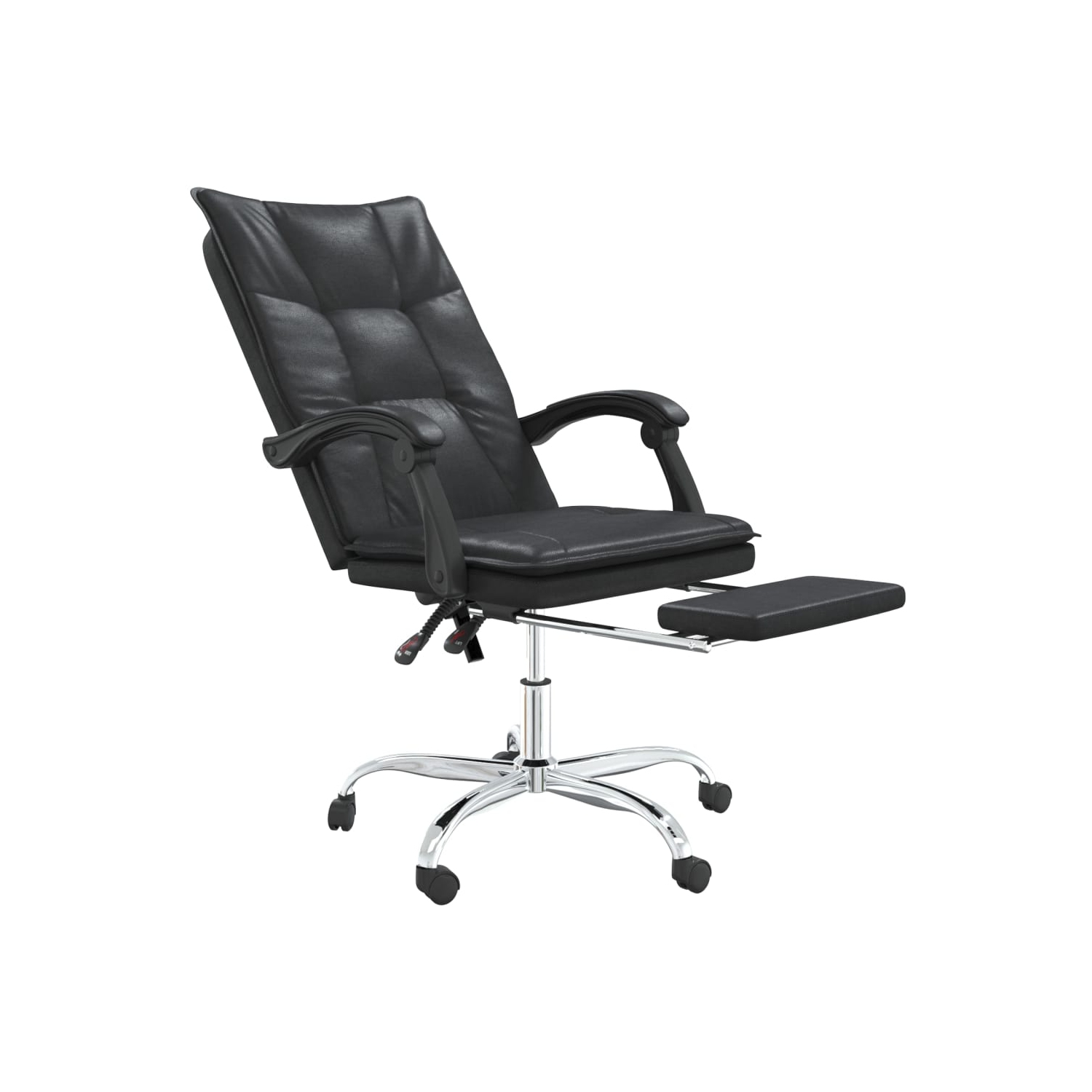 vidaXL Reclining Office Chair Black Faux Leather