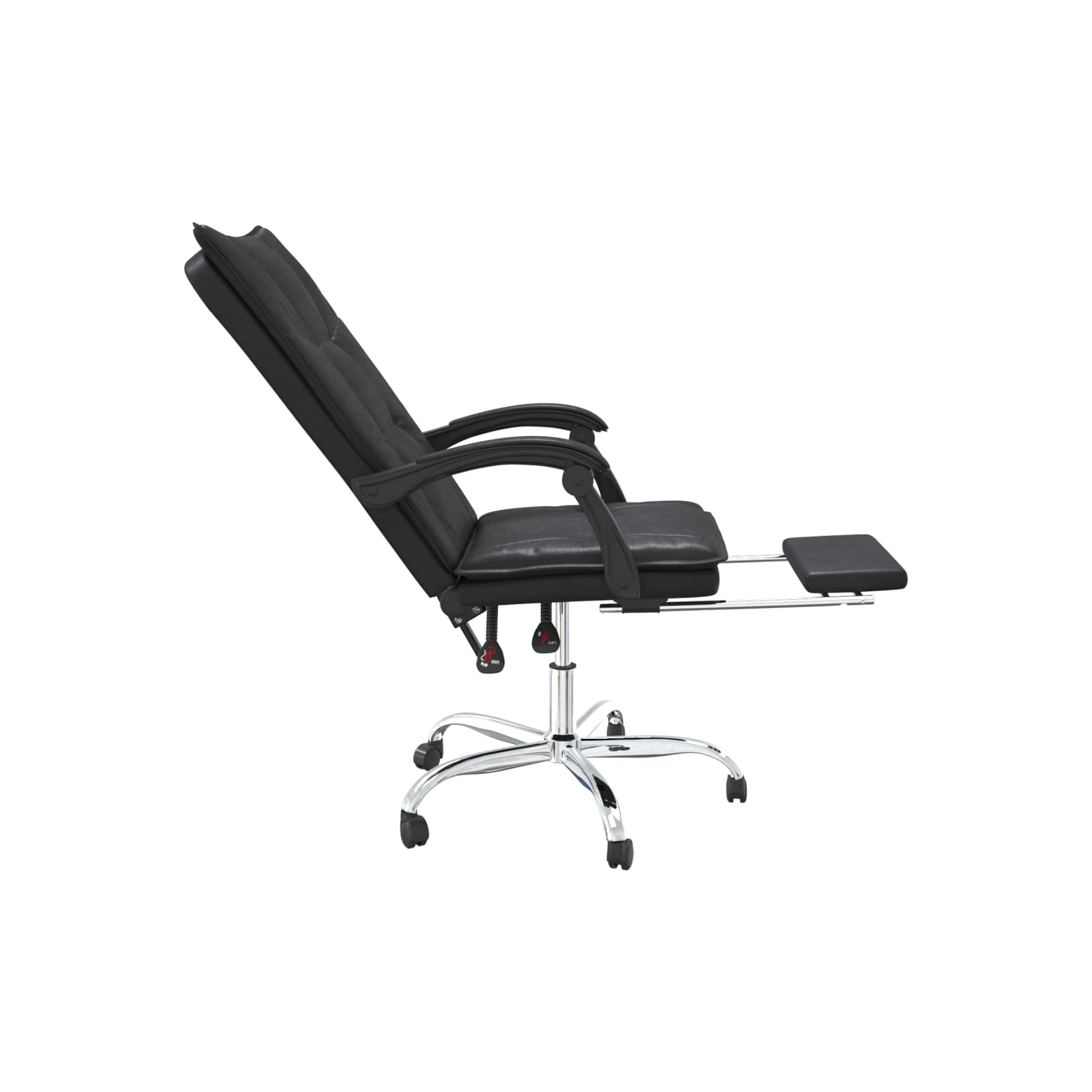 vidaXL Reclining Office Chair Black Faux Leather