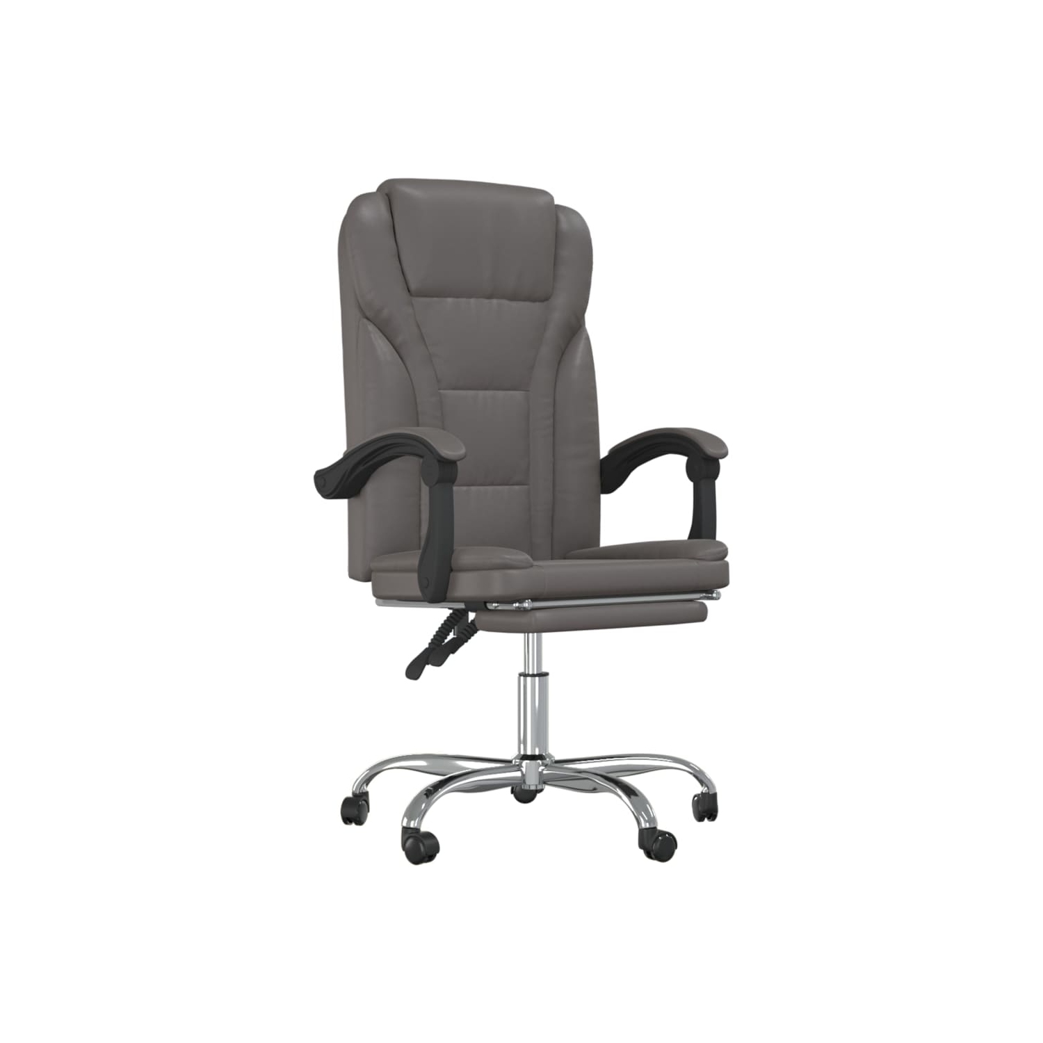vidaXL Reclining Office Chair Grey Faux Leather