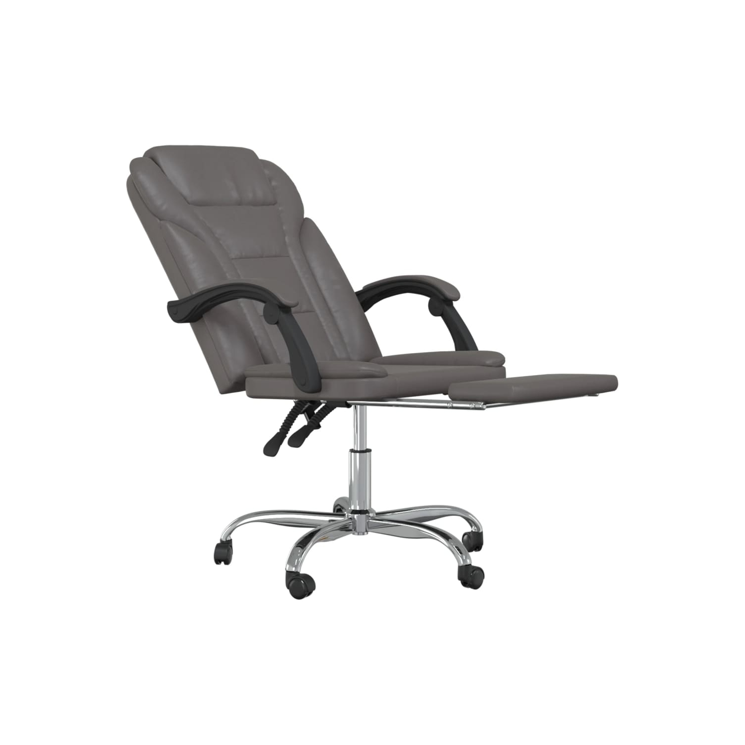 vidaXL Reclining Office Chair Grey Faux Leather