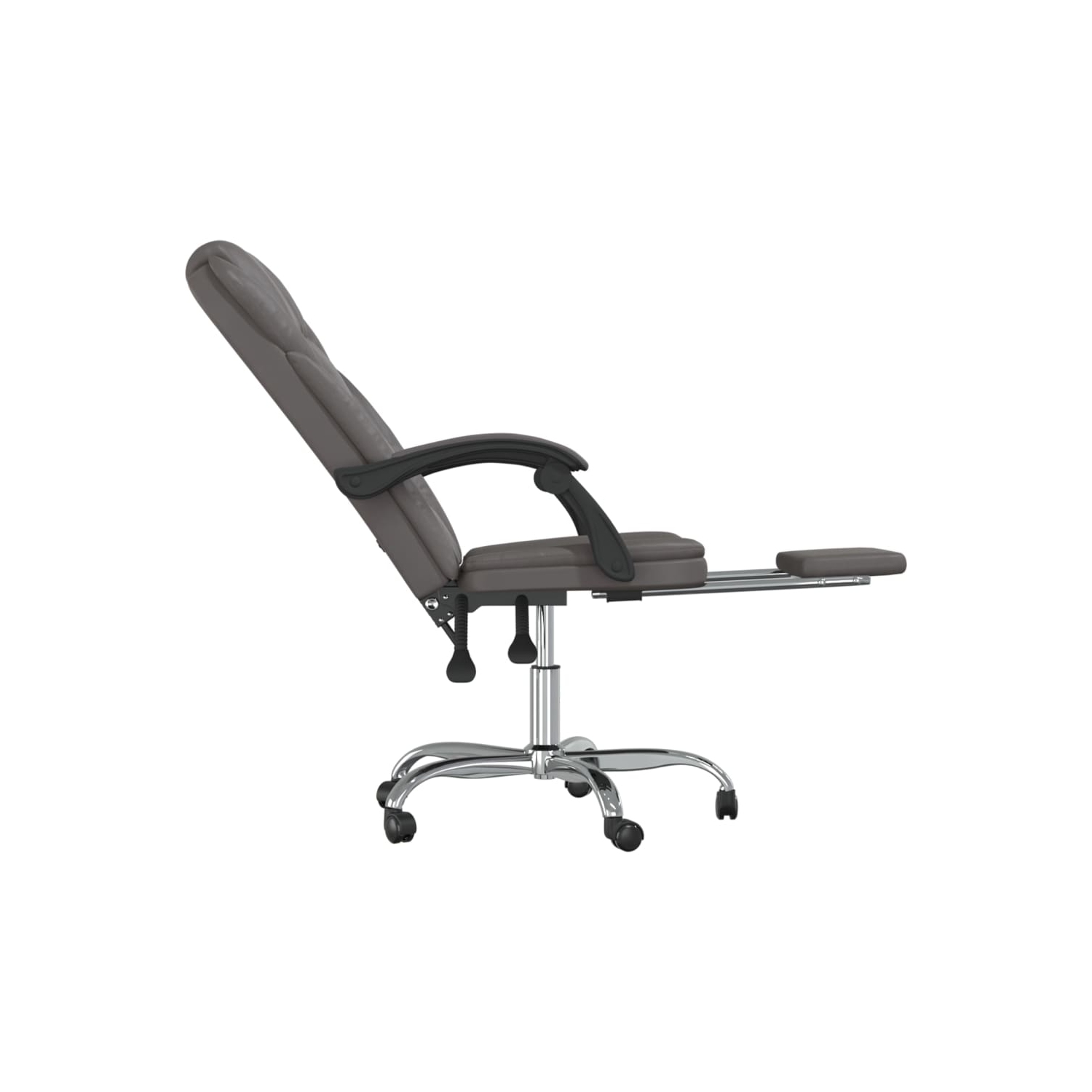vidaXL Reclining Office Chair Grey Faux Leather