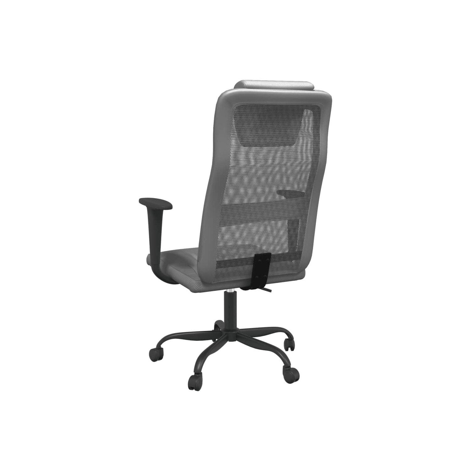 vidaXL Office Chair Grey Mesh Fabric and Faux Leather