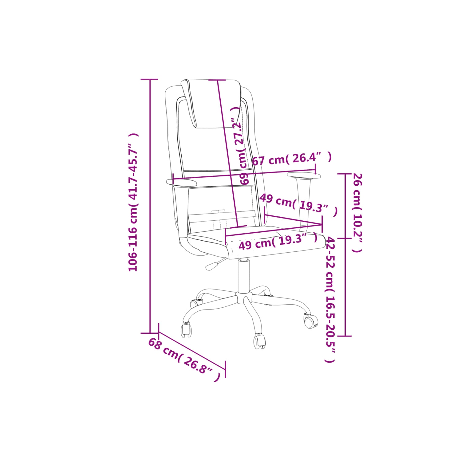 vidaXL Office Chair Grey Mesh Fabric and Faux Leather