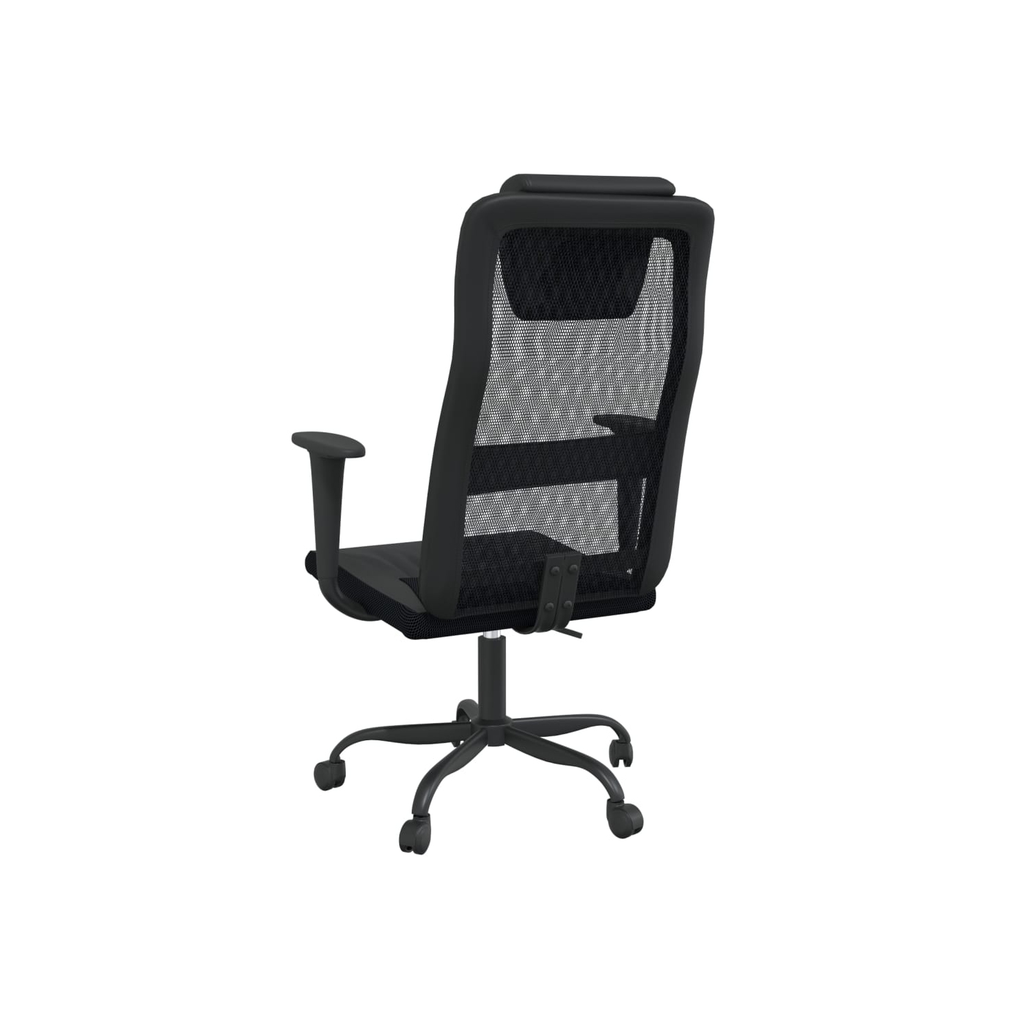 vidaXL Office Chair Black Mesh Fabric and Faux Leather