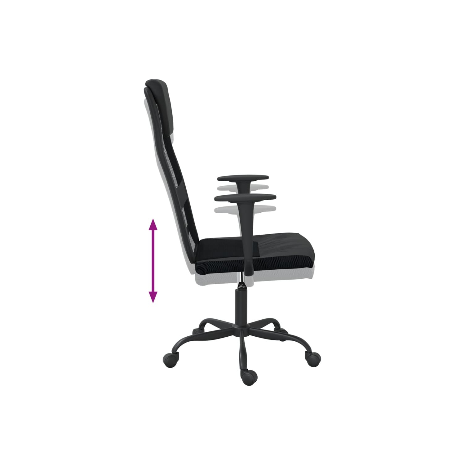 vidaXL Office Chair Black Mesh Fabric and Faux Leather
