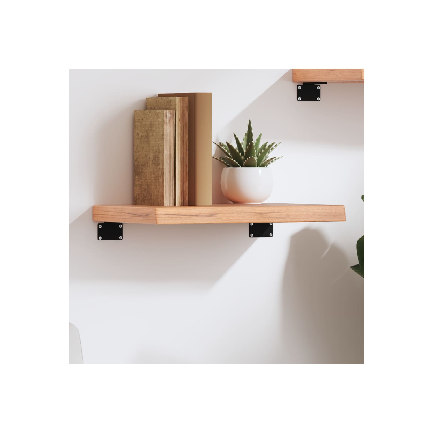 vidaXL Wall Shelf Light Brown 40x30x(2-4) cm Treated Solid Wood Oak