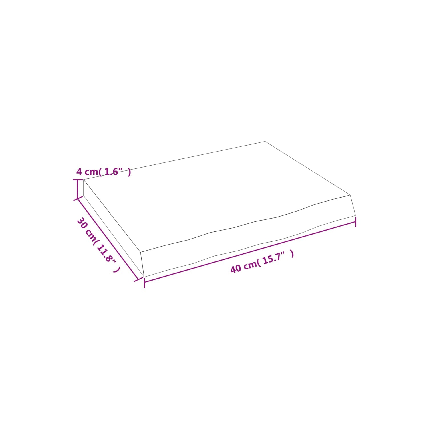 vidaXL Wall Shelf Light Brown 40x30x(2-4) cm Treated Solid Wood Oak