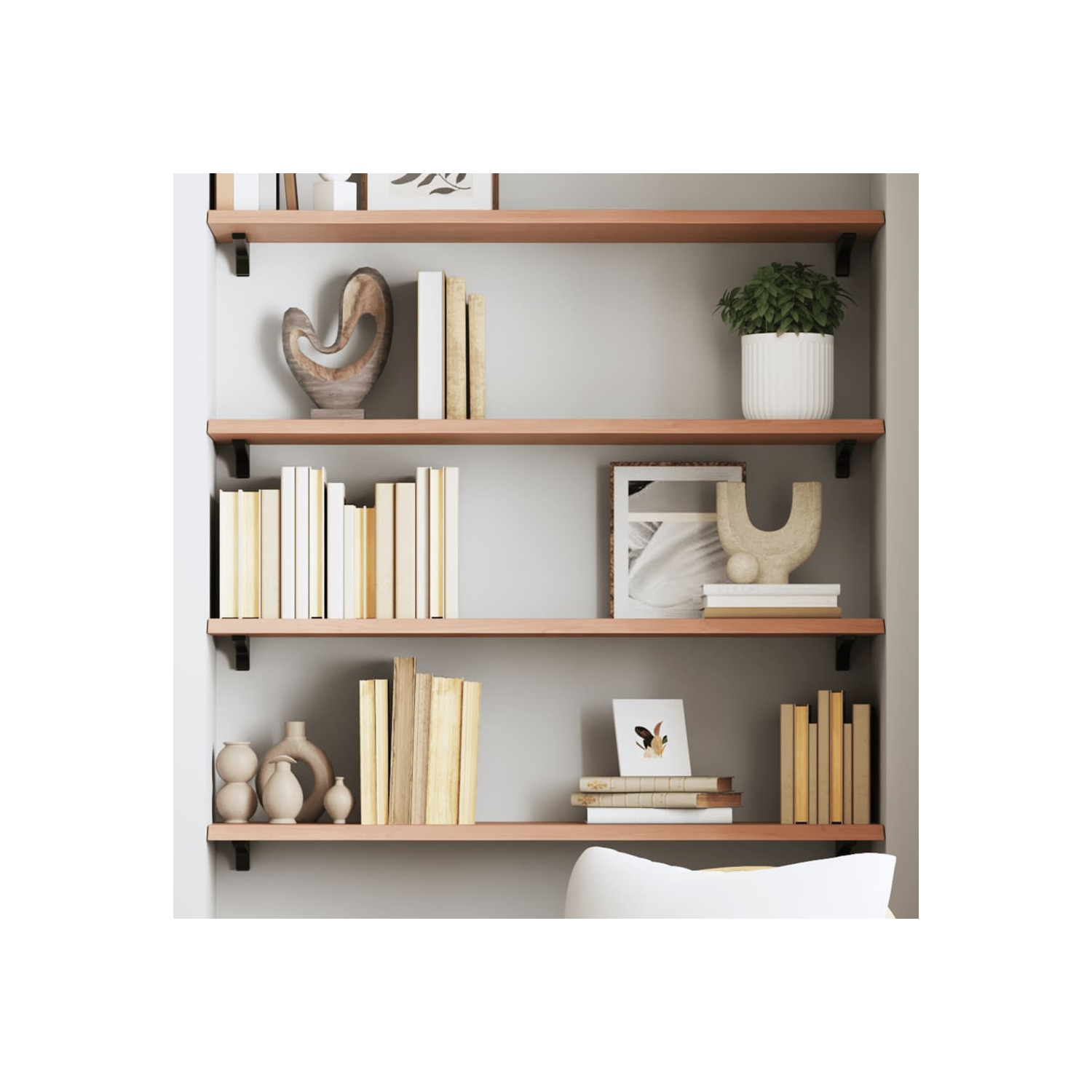 vidaXL Wall Shelf Light Brown 100x30x2 cm Treated Solid Wood Oak