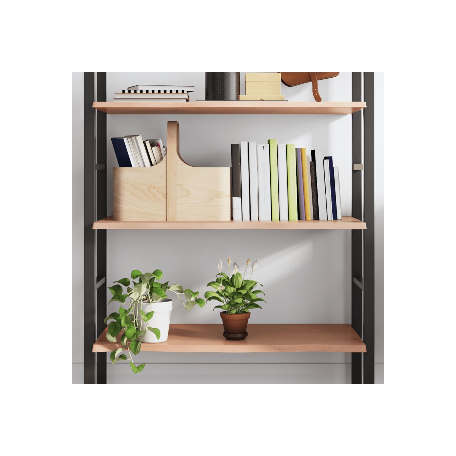 vidaXL Wall Shelf Light Brown 80x60x2 cm Treated Solid Wood Oak