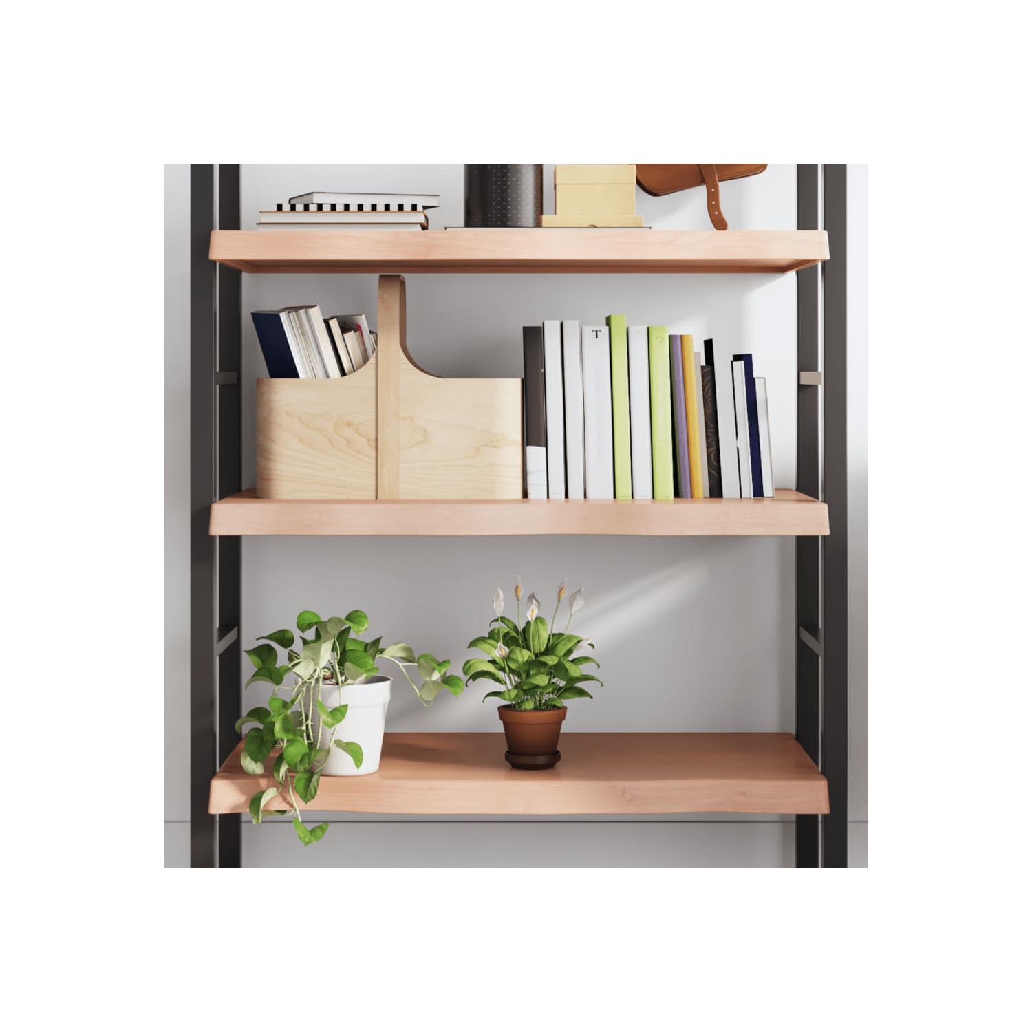 vidaXL Wall Shelf Light Brown 100x40x(2-6) cm Treated Solid Wood Oak