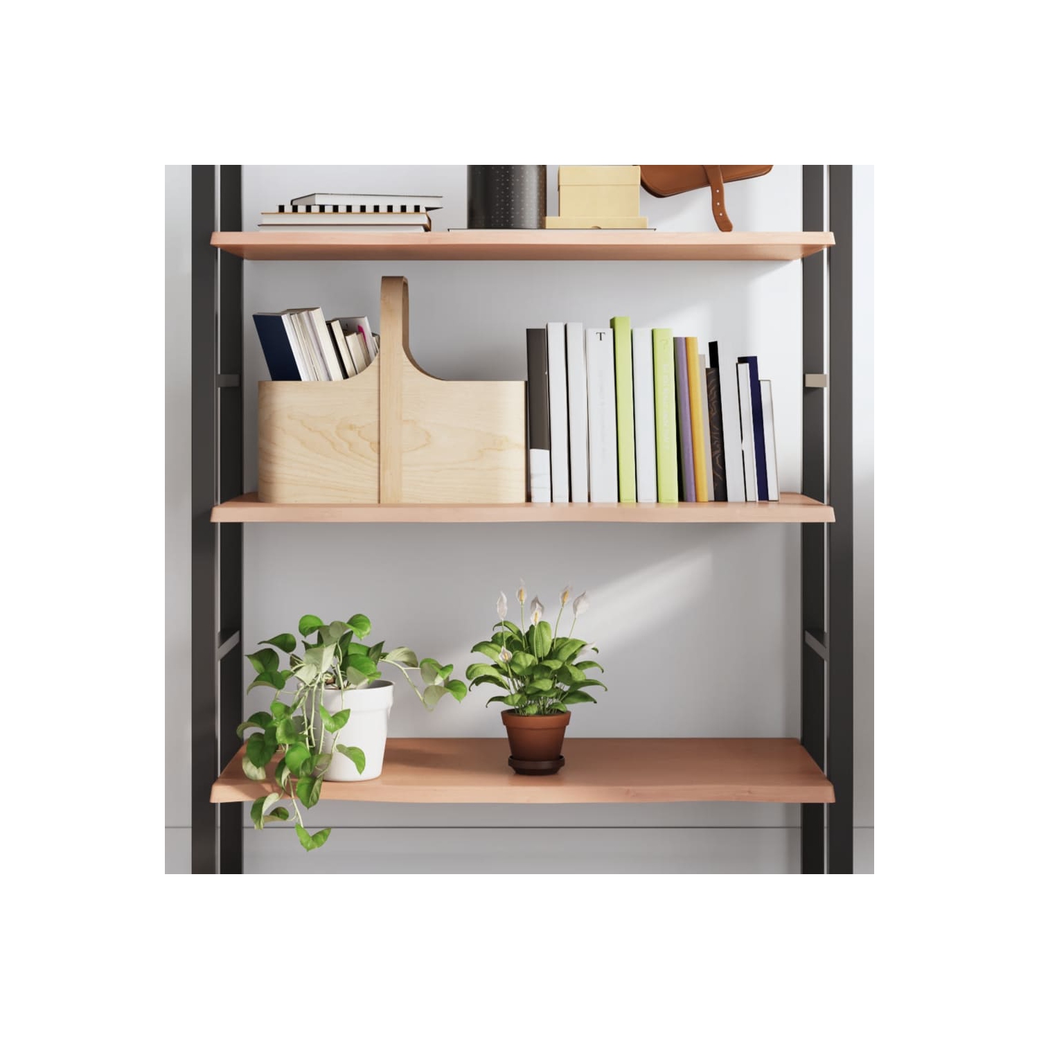 vidaXL Wall Shelf Light Brown 100x60x2 cm Treated Solid Wood Oak