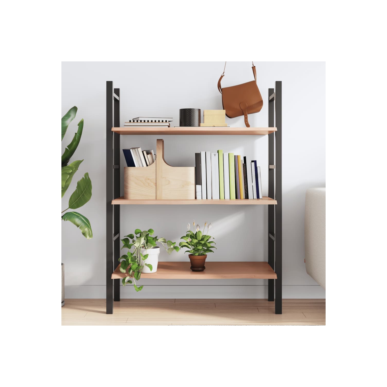 vidaXL Wall Shelf Light Brown 100x60x2 cm Treated Solid Wood Oak