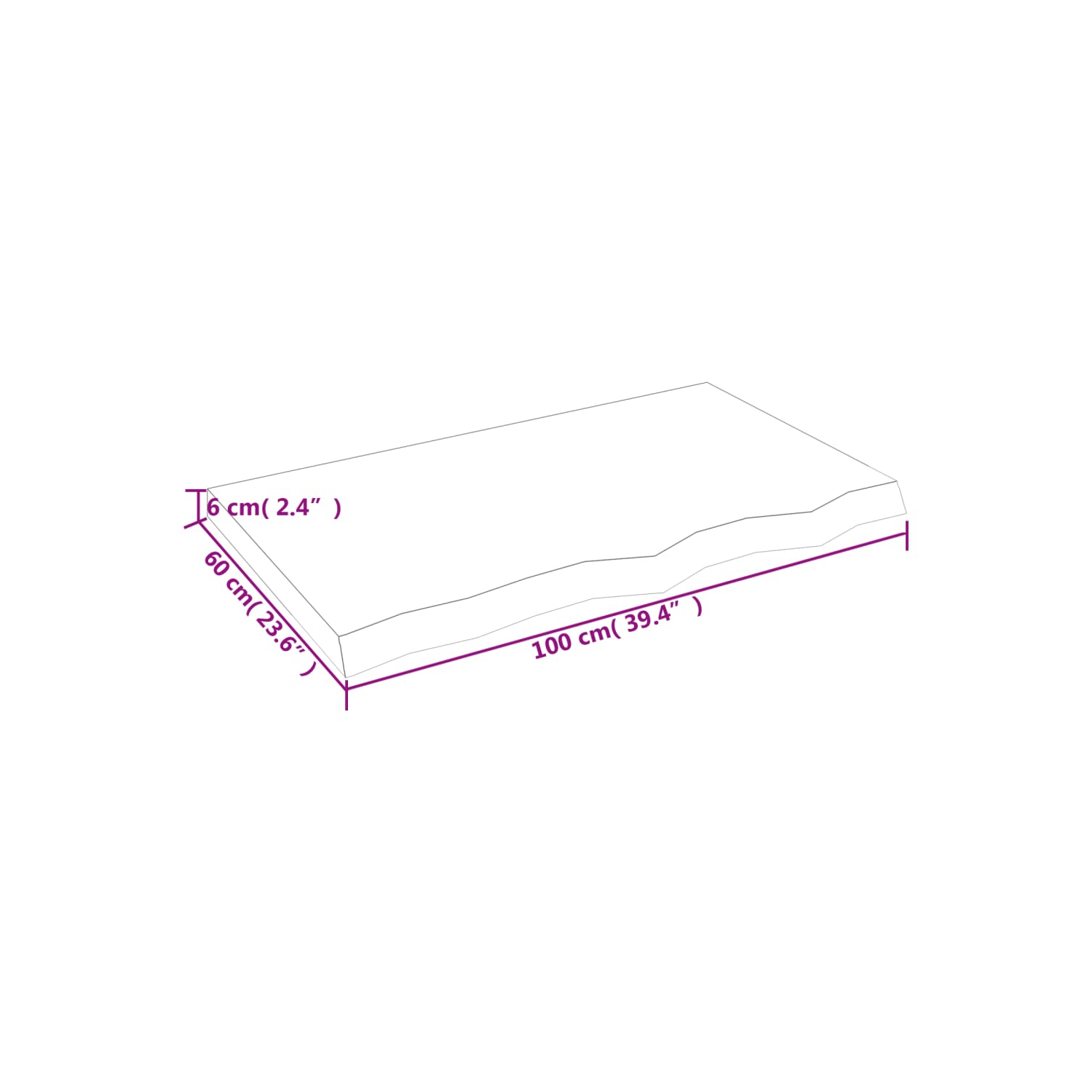 vidaXL Wall Shelf Light Brown 100x60x(2-6) cm Treated Solid Wood Oak