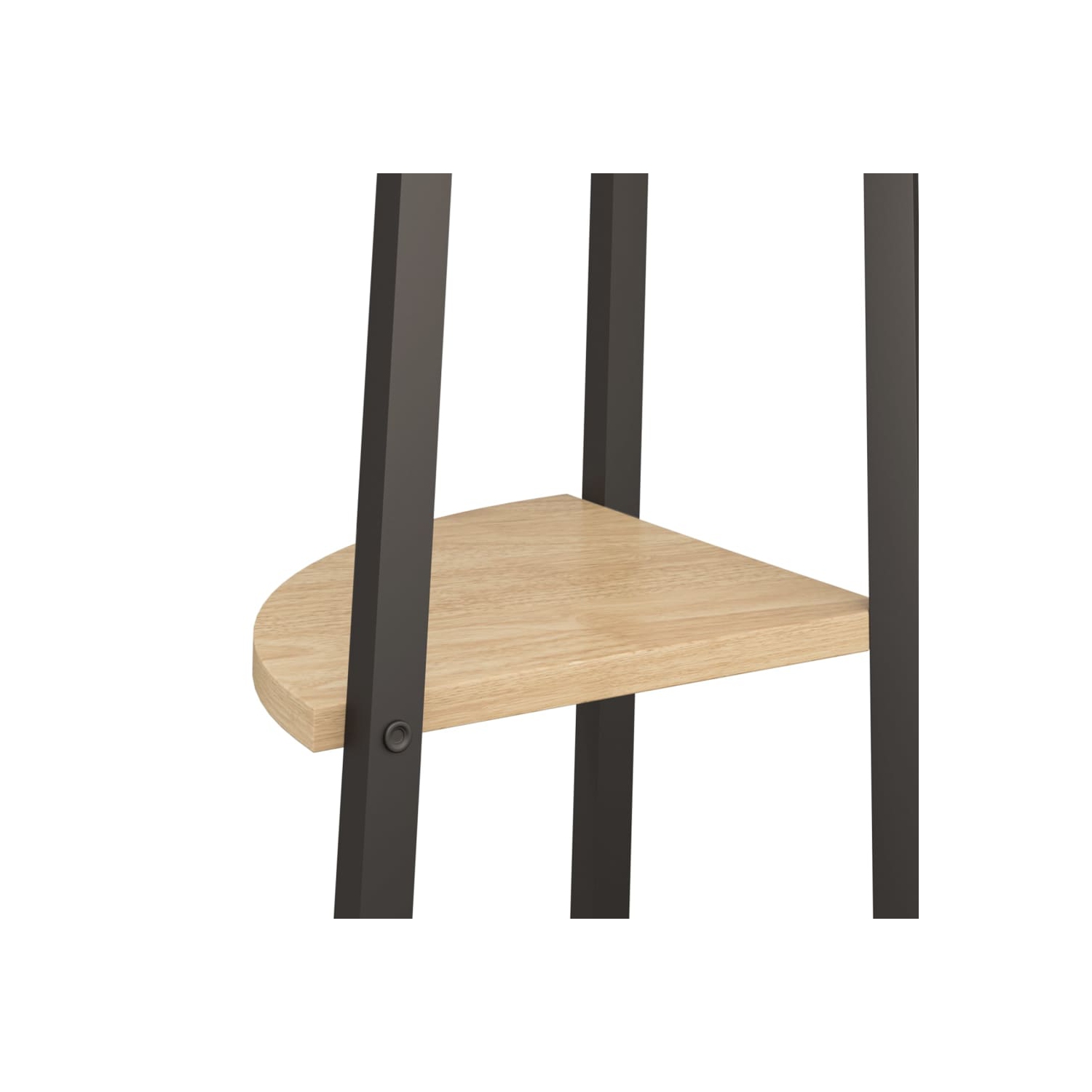 vidaXL 5-Tier Corner Shelf Light Brown and Black 45.5x31.5x180 cm