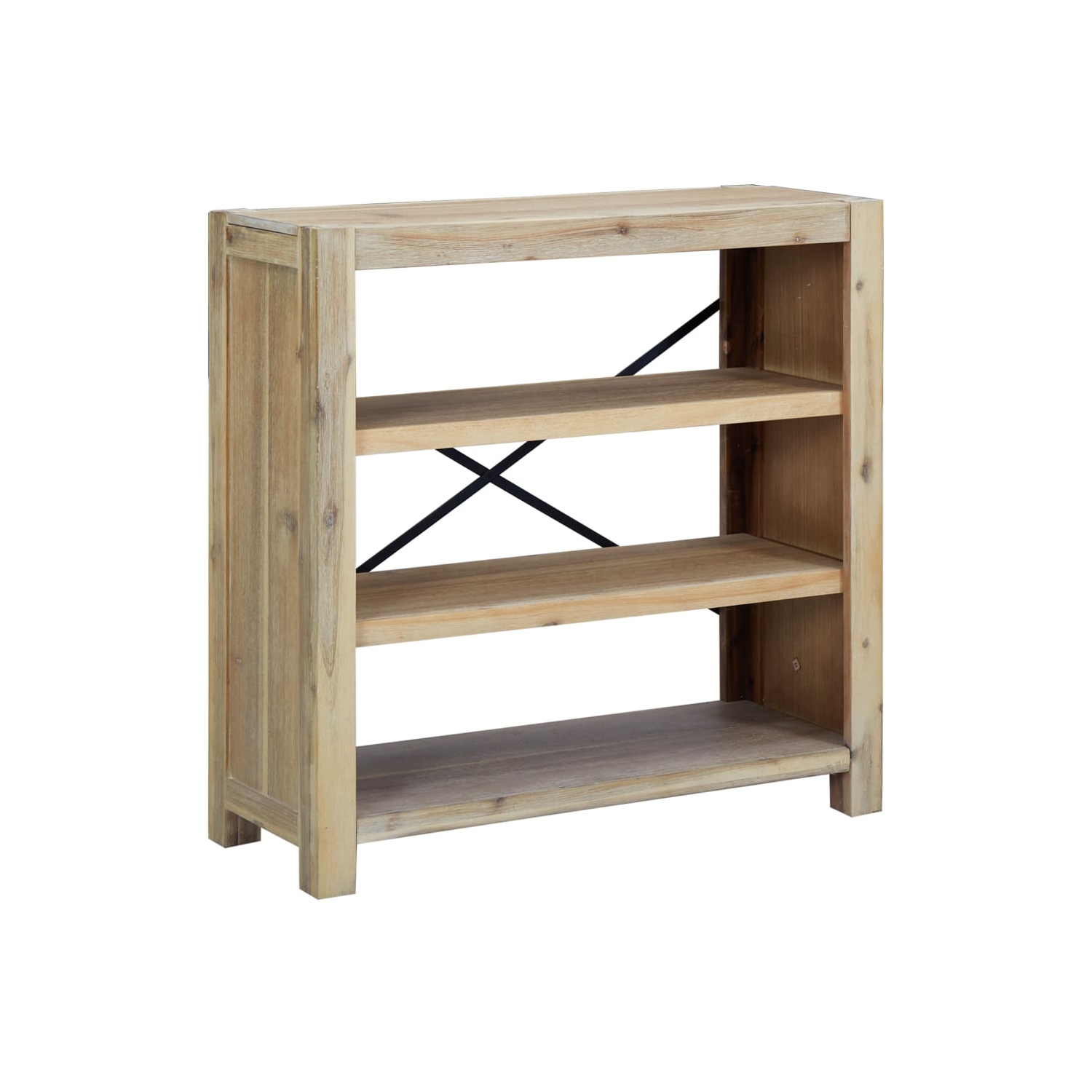 vidaXL 3-Tier Bookcase 80x30x80 cm Solid Wood Acacia