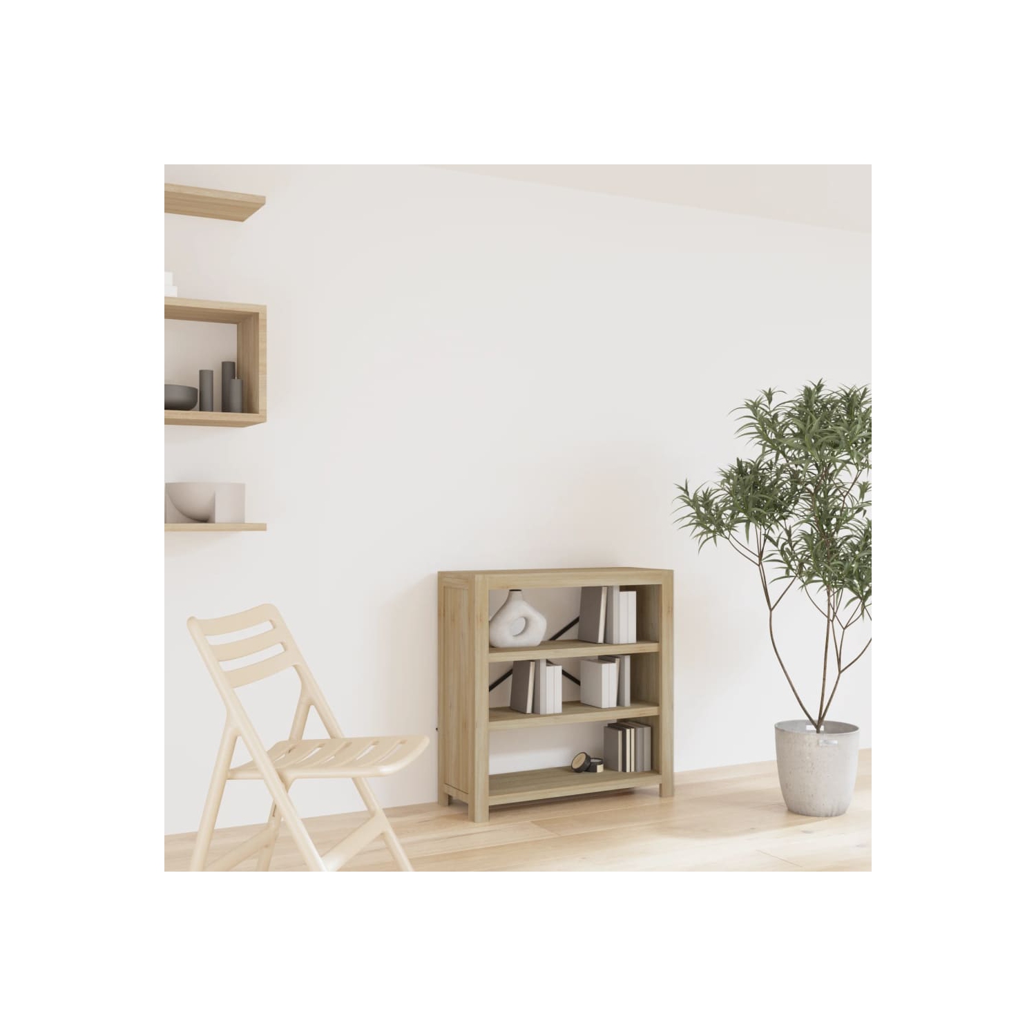 vidaXL 3-Tier Bookcase 80x30x80 cm Solid Wood Acacia