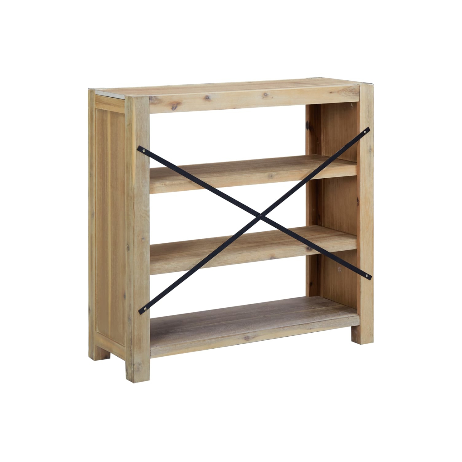 vidaXL 3-Tier Bookcase 80x30x80 cm Solid Wood Acacia