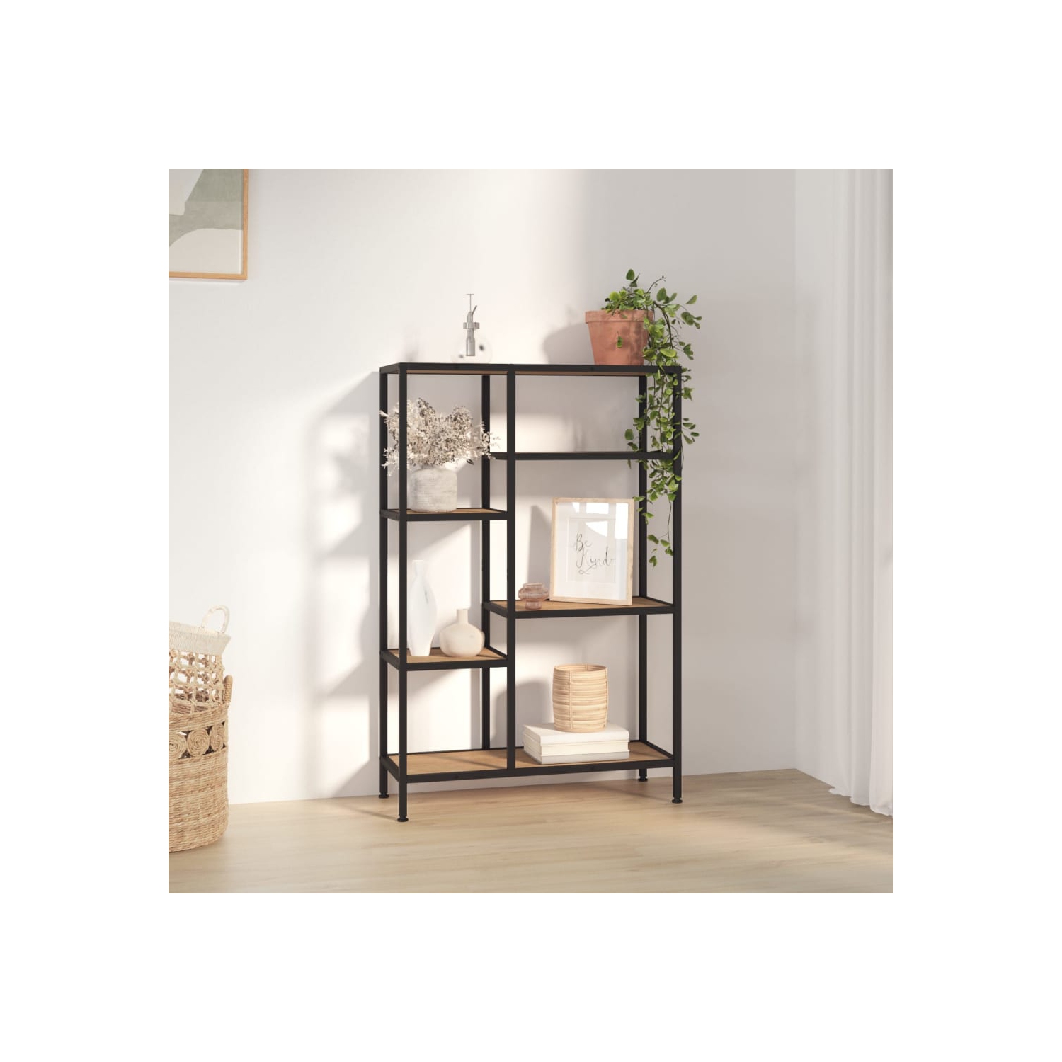 vidaXL Book Shelf 80x30x120 cm Steel and Engineered Wood