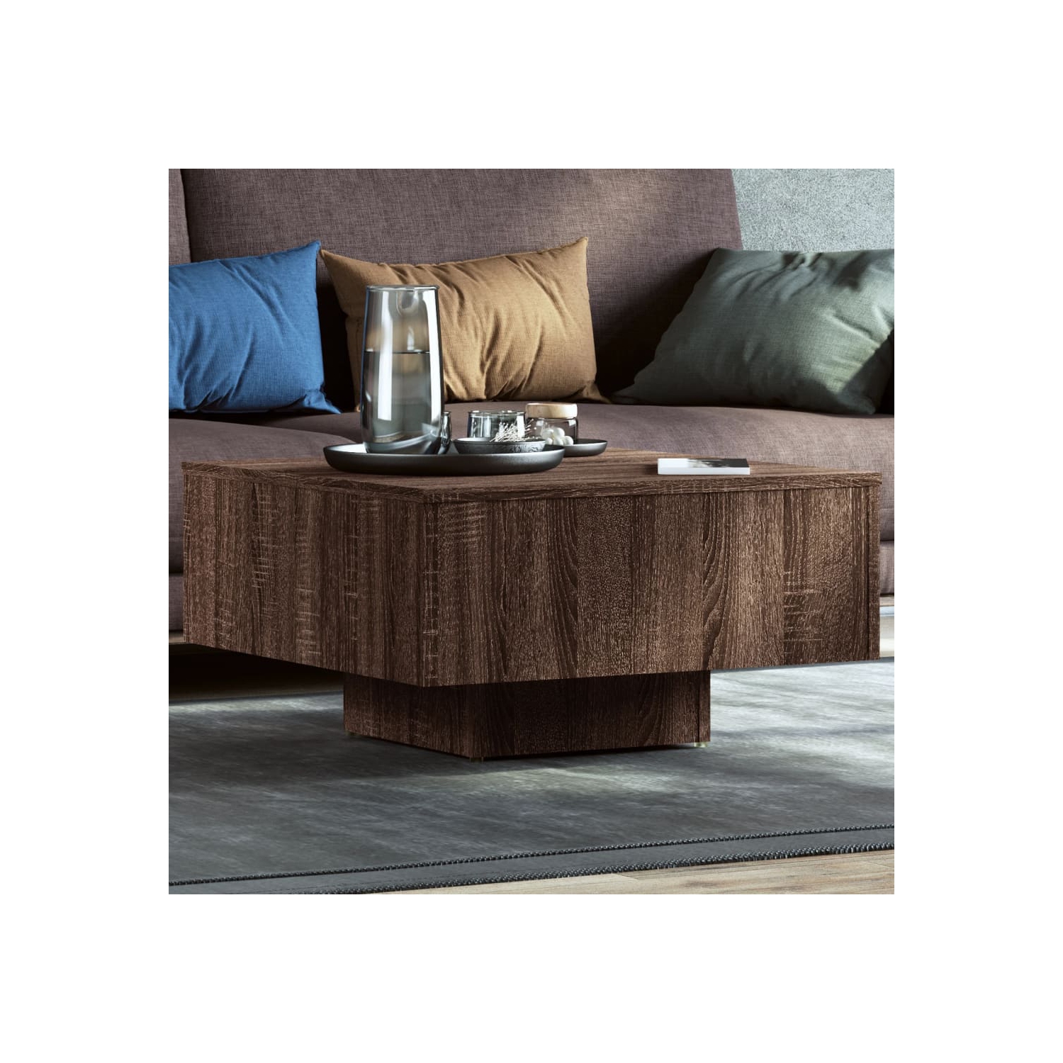vidaXL Coffee Table Brown Oak 60x60x31.5 cm Engineered Wood