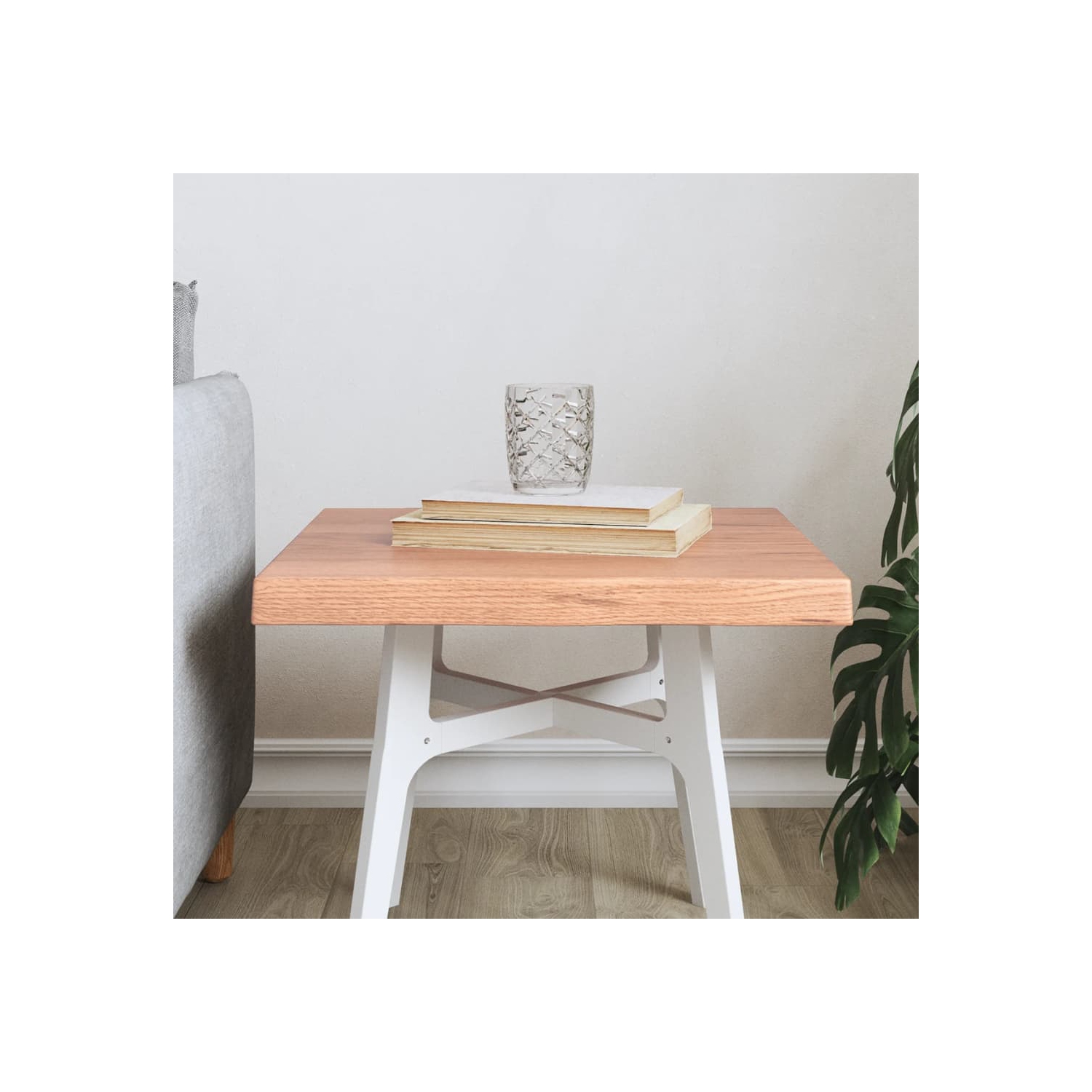 vidaXL Table Top Light Brown 40x40x(2-4) cm Treated Solid Wood Live Edge