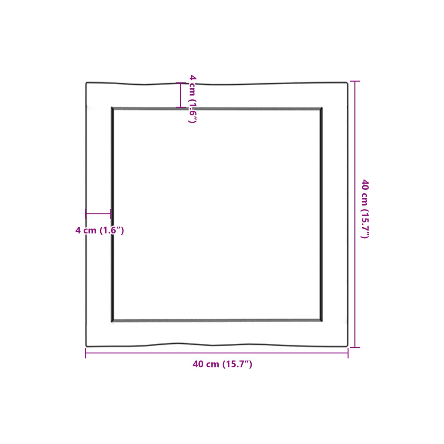 vidaXL Table Top Light Brown 40x40x(2-4) cm Treated Solid Wood Live Edge