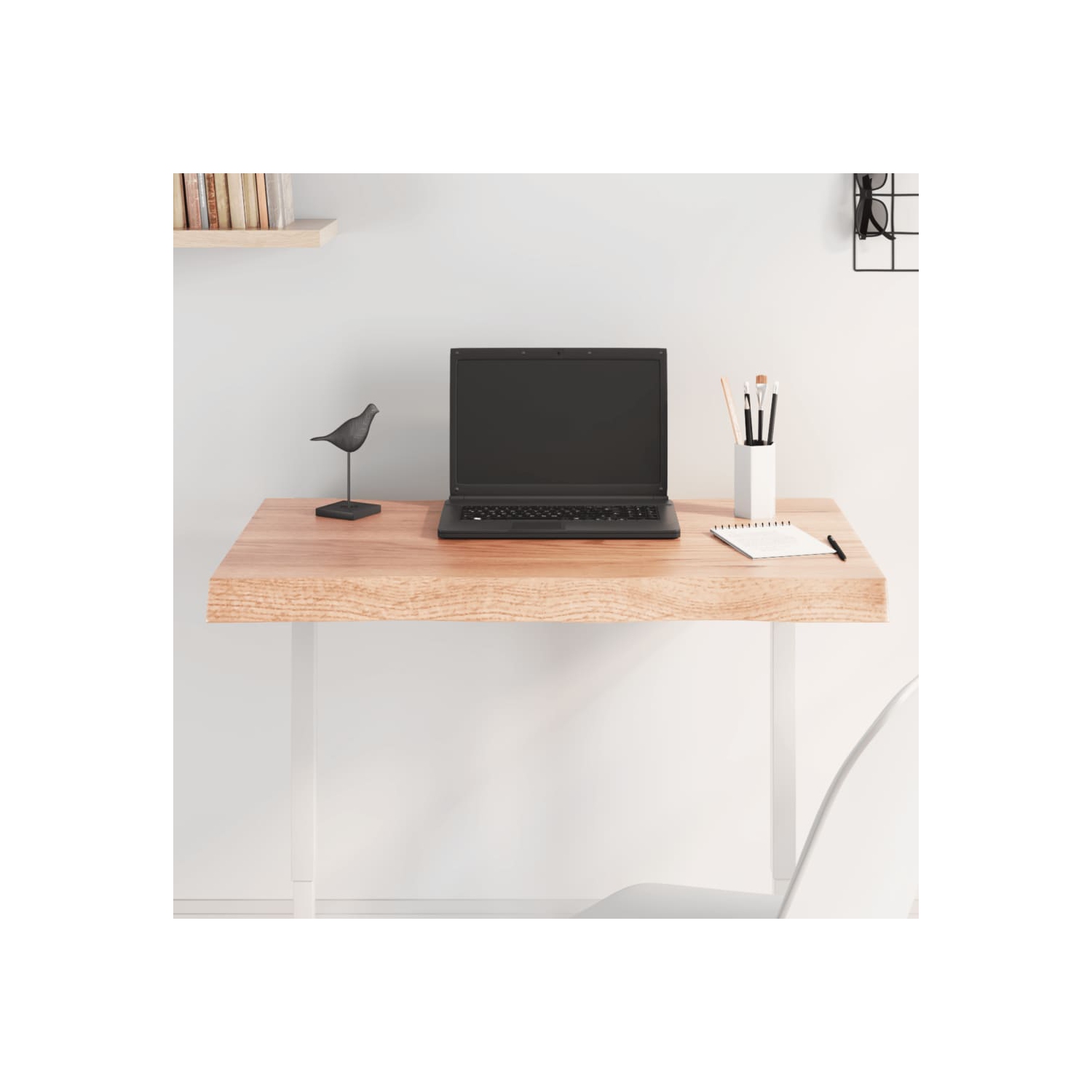 vidaXL Table Top Light Brown 80x50x(2-6) cm Treated Solid Wood Live Edge