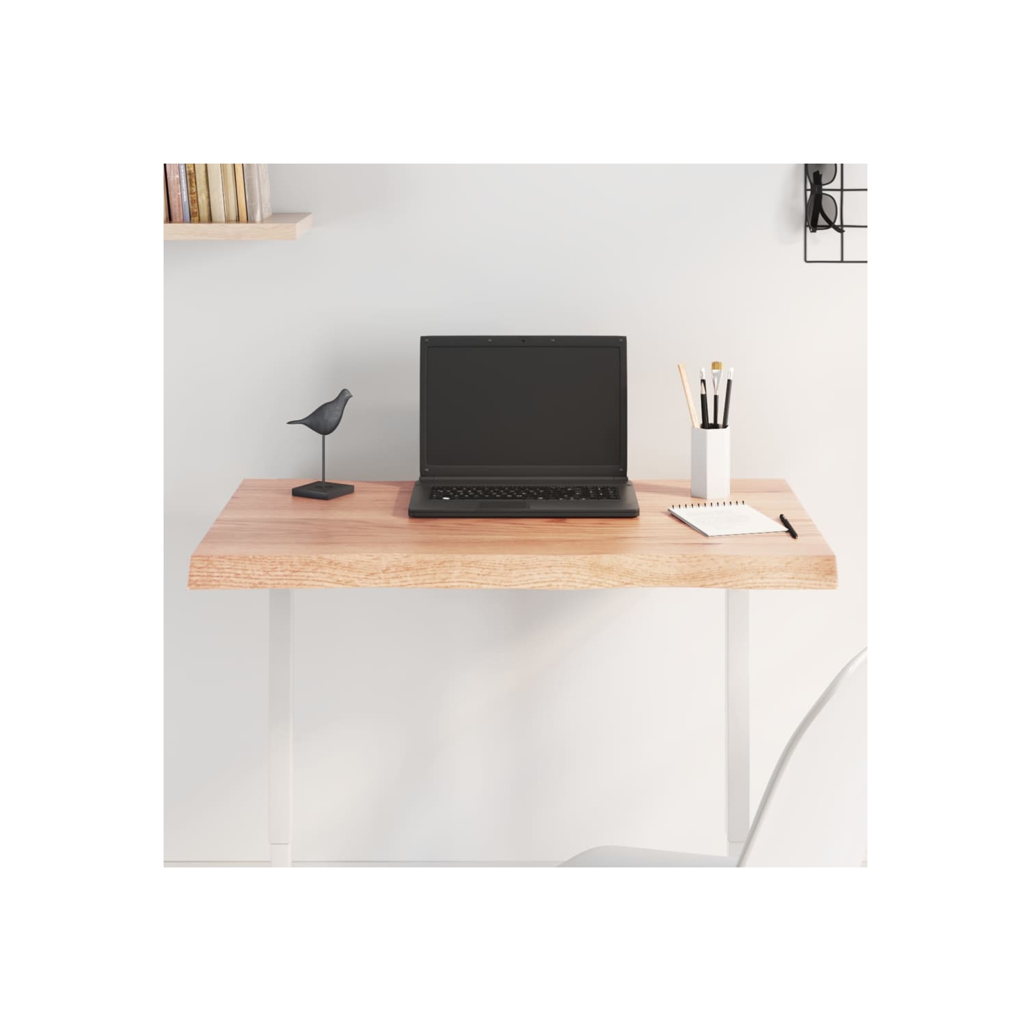 vidaXL Table Top Light Brown 80x60x(2-4) cm Treated Solid Wood Live Edge