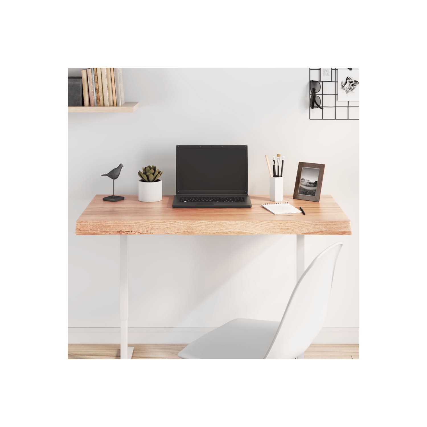 vidaXL Table Top Light Brown 100x40x(2-6)cm Treated Solid Wood Live Edge