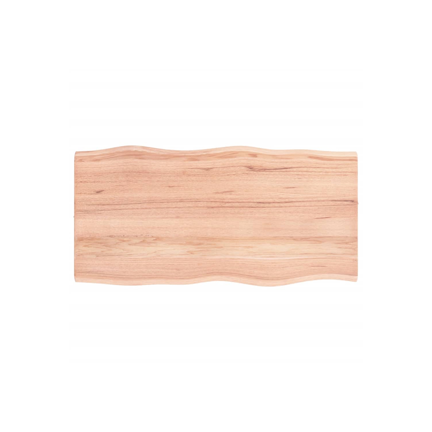 vidaXL Table Top Light Brown 80x40x2 cm Treated Solid Wood Oak Live Edge