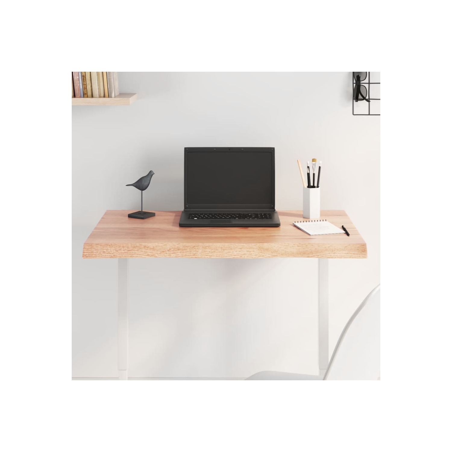 Surface de table vidaXL brun clair 80x40x cm bois massif traité bord direct