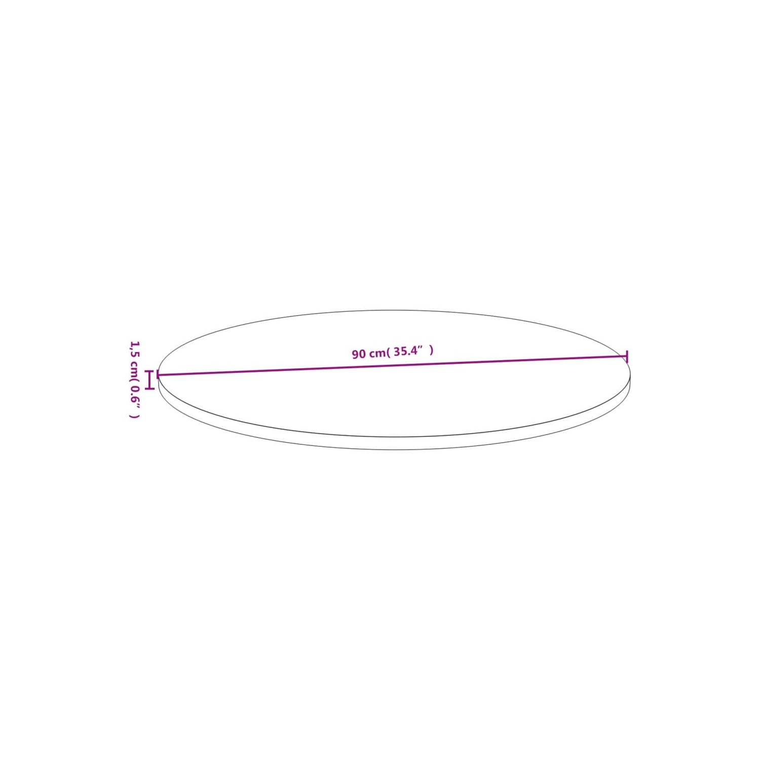 Surface de table vidaXL Ø90x1.5&nbsp;cm Bambou