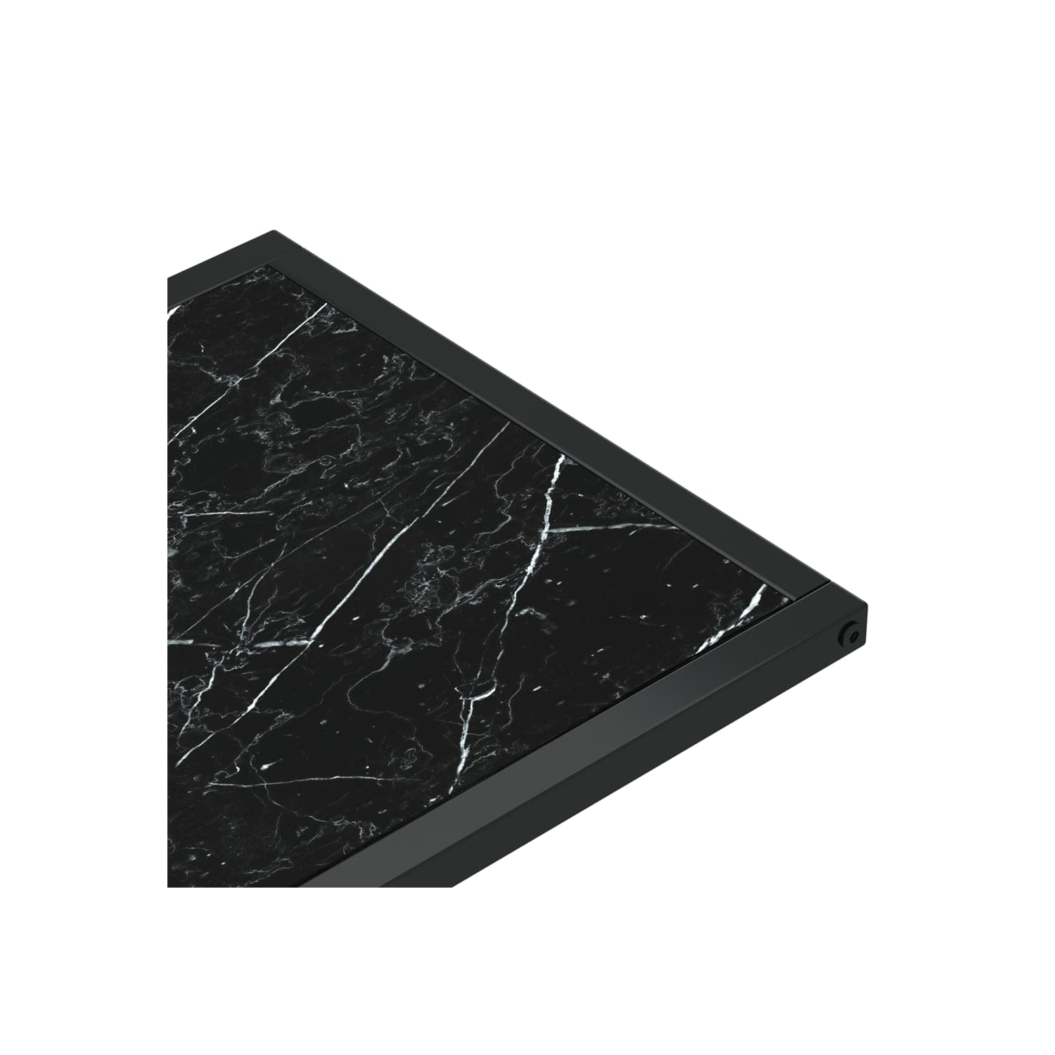 vidaXL Computer Side Table Black Marble 50x35x65 cm Tempered Glass