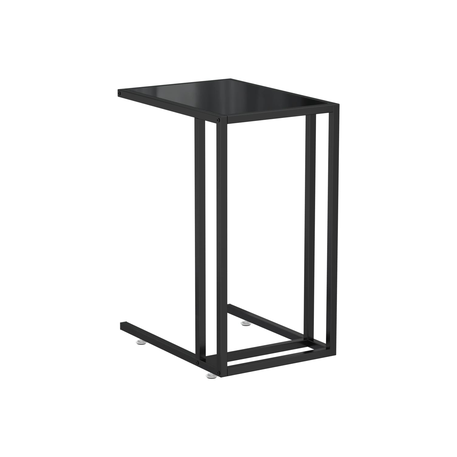 vidaXL Computer Side Table Black 50x35x65 cm Tempered Glass