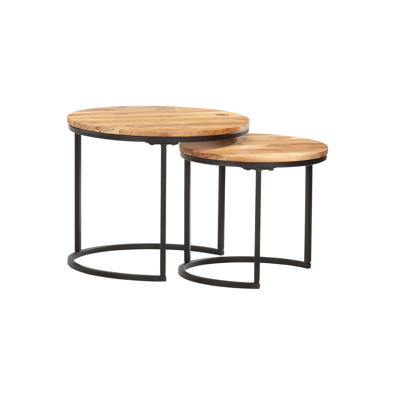 vidaXL Nesting Tables 2 pcs Solid Acacia Wood