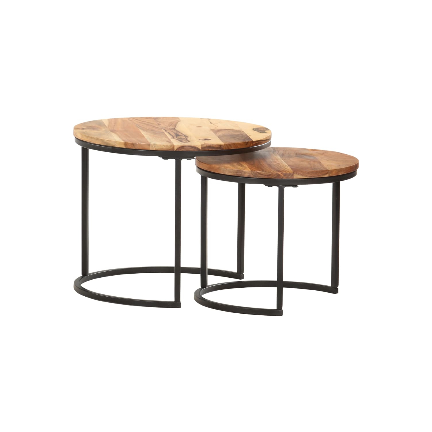 vidaXL Nesting Tables 2 pcs Solid Acacia Wood